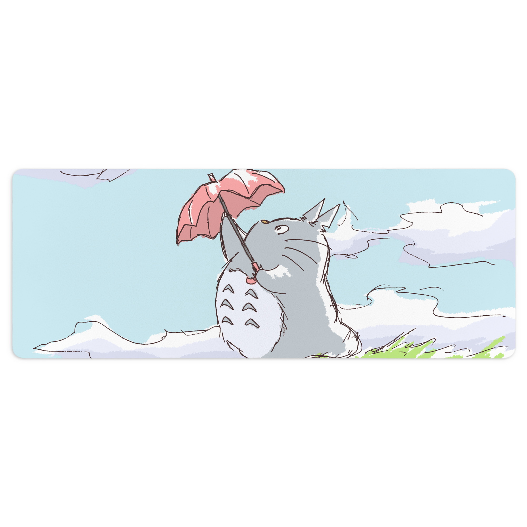 （画像用） となりのトトロ 草壁メイ 草壁サツキ My Neighbor Totoro Satsuki Kusakabe Mei Kusakabe ステッチ加工 大判デスクマット／滑り止めマウスパッド