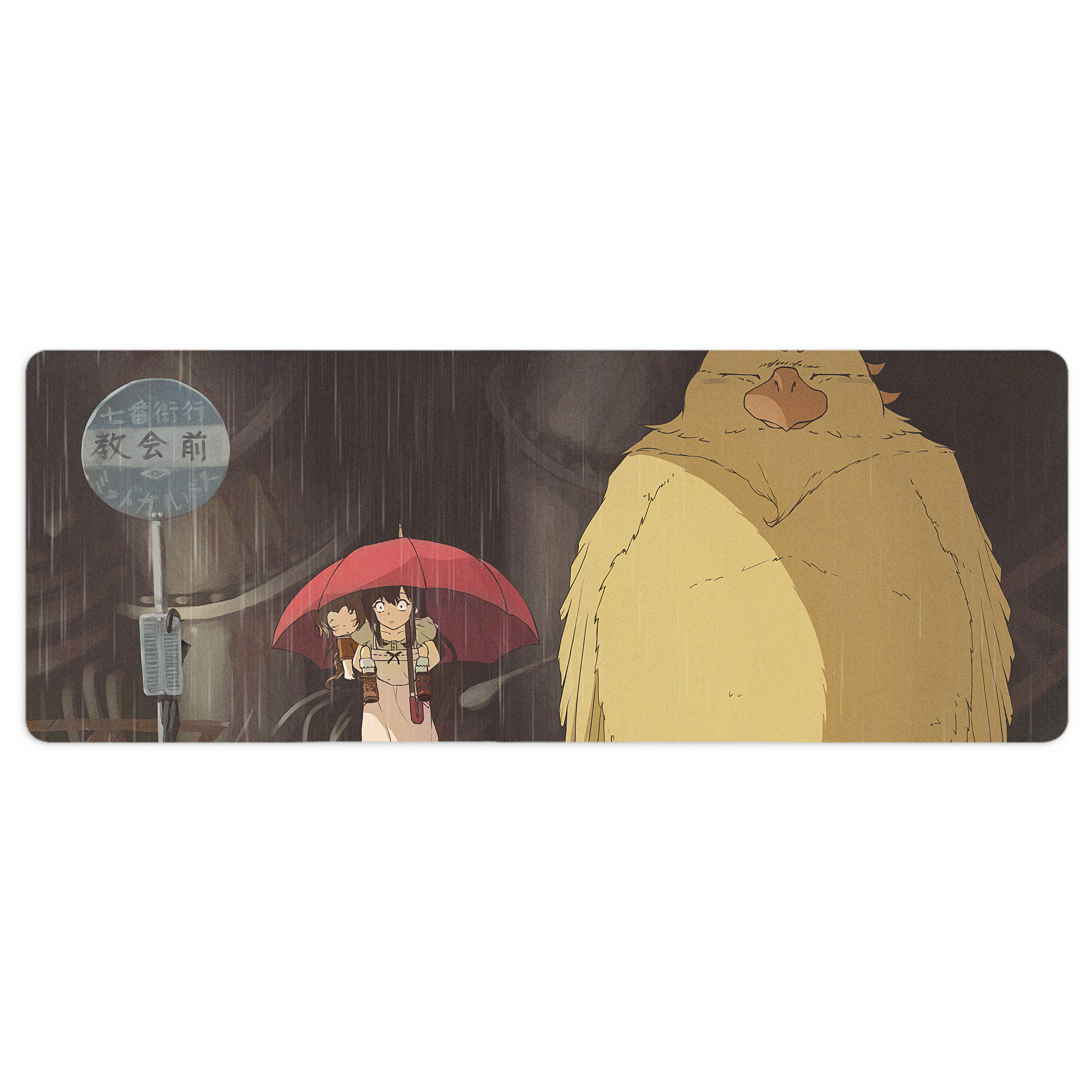 （画像用） となりのトトロ 草壁メイ 草壁サツキ My Neighbor Totoro Satsuki Kusakabe Mei Kusakabe ステッチ加工 大判デスクマット／滑り止めマウスパッド