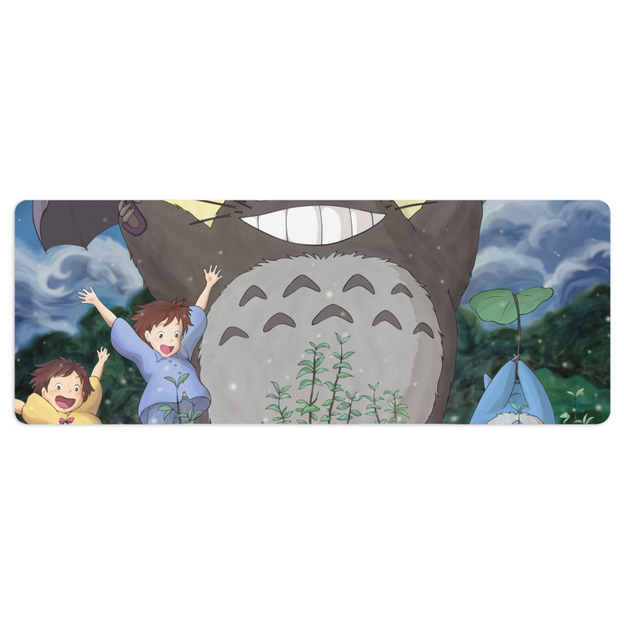 （画像用） となりのトトロ 草壁メイ 草壁サツキ My Neighbor Totoro Satsuki Kusakabe Mei Kusakabe ステッチ加工 大判デスクマット／滑り止めマウスパッド