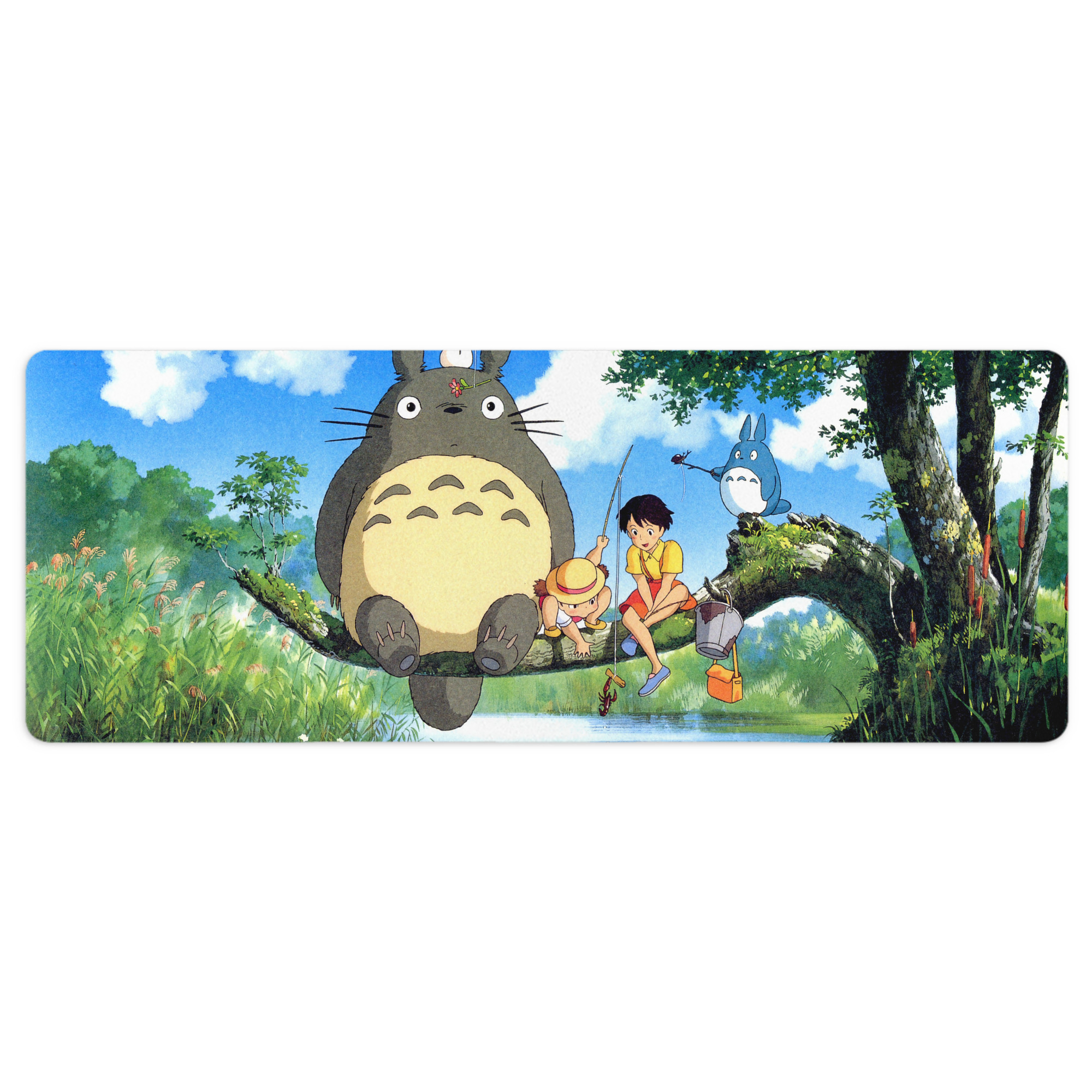 （画像用） となりのトトロ 草壁メイ 草壁サツキ My Neighbor Totoro Satsuki Kusakabe Mei Kusakabe ステッチ加工 大判デスクマット／滑り止めマウスパッド
