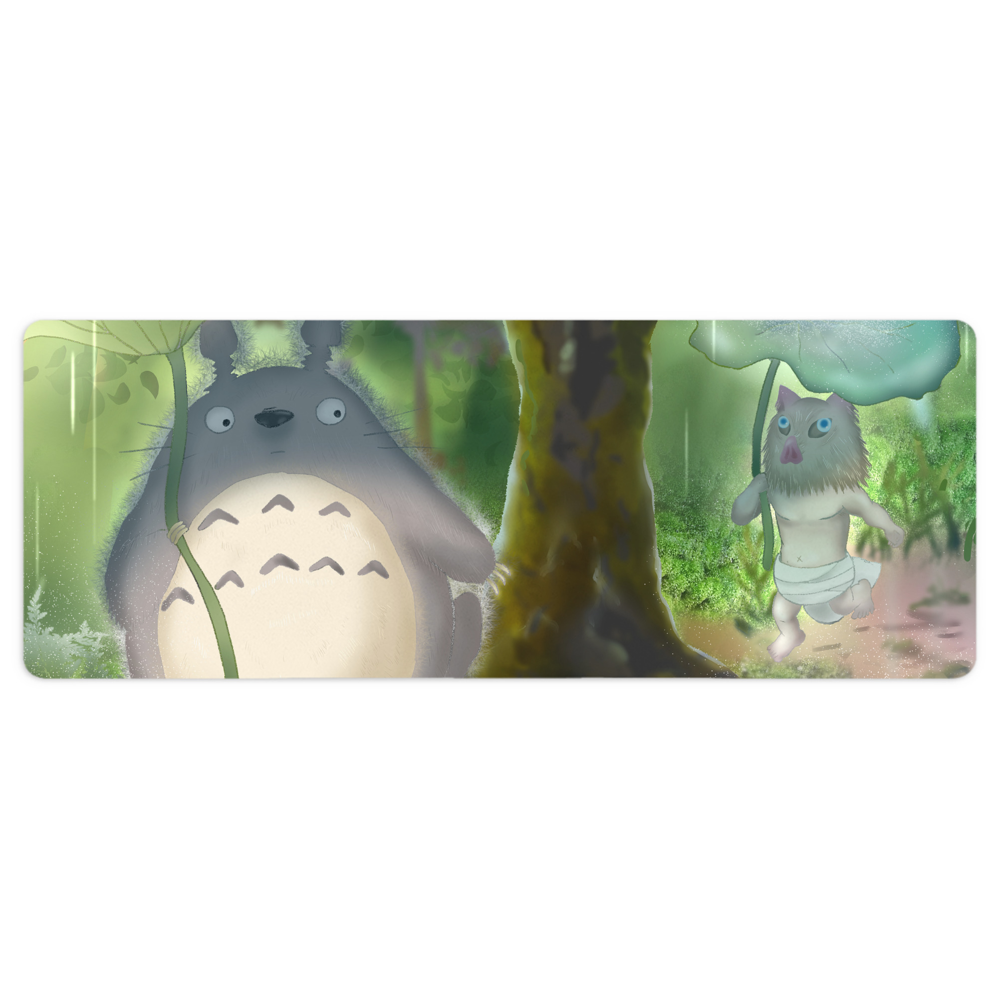 （画像用） となりのトトロ 草壁メイ 草壁サツキ My Neighbor Totoro Satsuki Kusakabe Mei Kusakabe ステッチ加工 大判デスクマット／滑り止めマウスパッド