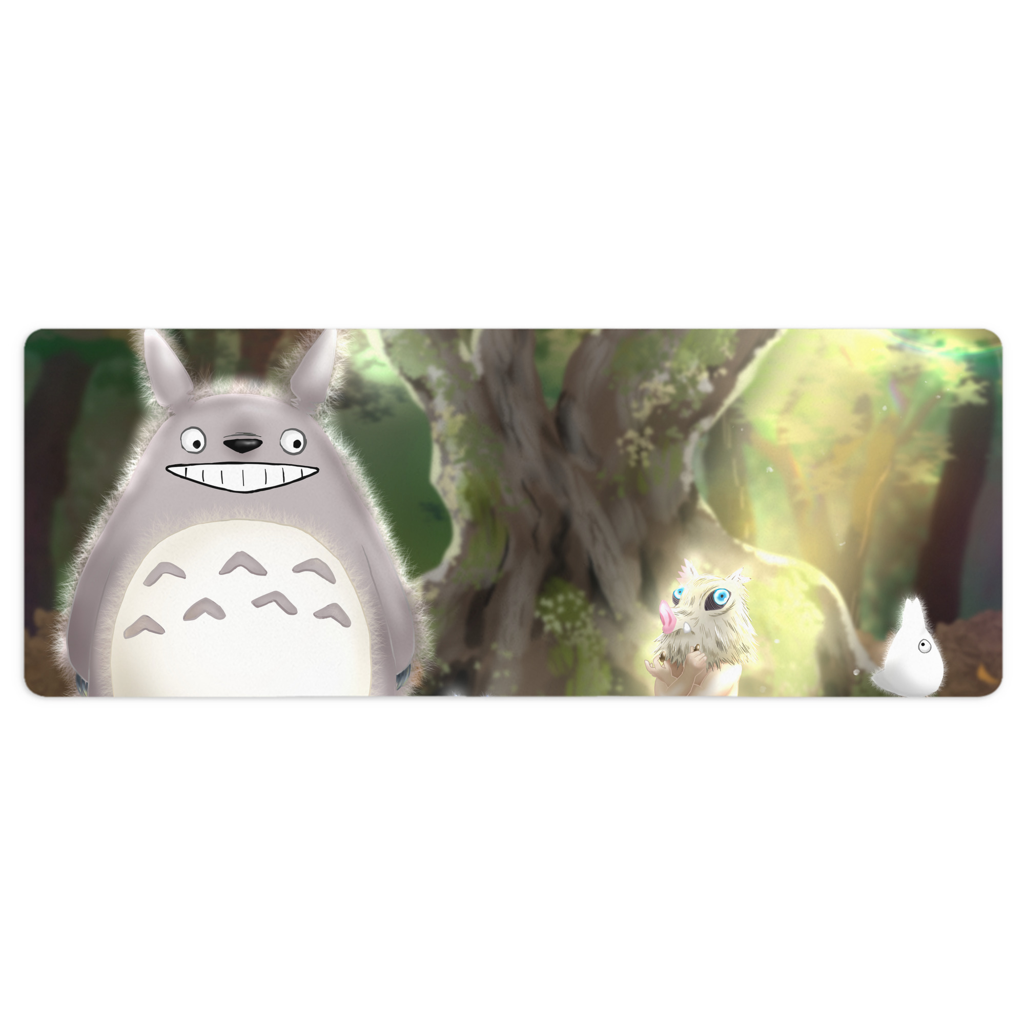 （画像用） となりのトトロ 草壁メイ 草壁サツキ My Neighbor Totoro Satsuki Kusakabe Mei Kusakabe ステッチ加工 大判デスクマット／滑り止めマウスパッド