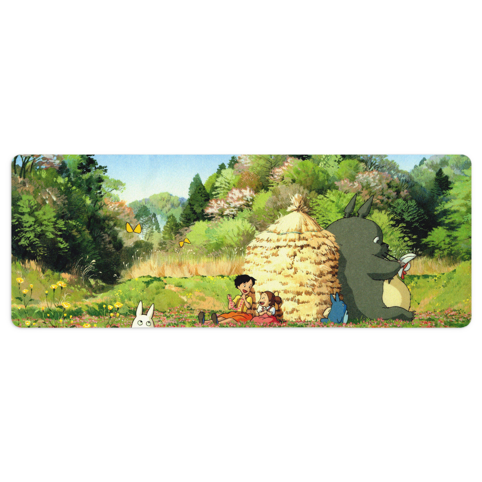 （画像用） となりのトトロ 草壁メイ 草壁サツキ My Neighbor Totoro Satsuki Kusakabe Mei Kusakabe ステッチ加工 大判デスクマット／滑り止めマウスパッド