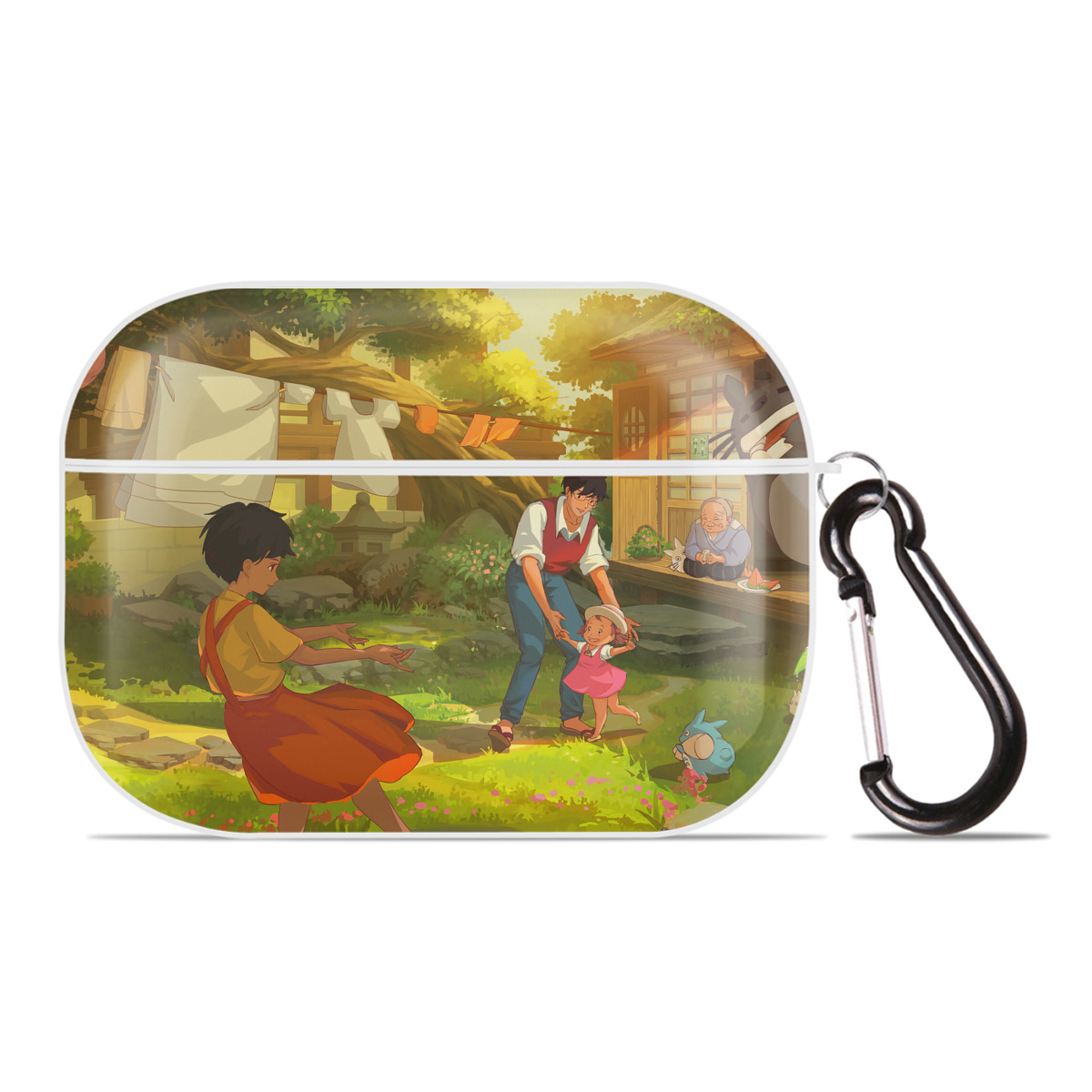 （画像用） となりのトトロ 草壁メイ 草壁サツキ My Neighbor Totoro Satsuki Kusakabe Mei Kusakabe 【AirPods Pro用】ハードシェル保護ケース 耐衝撃・防指紋・カラビナ付き商品仕様