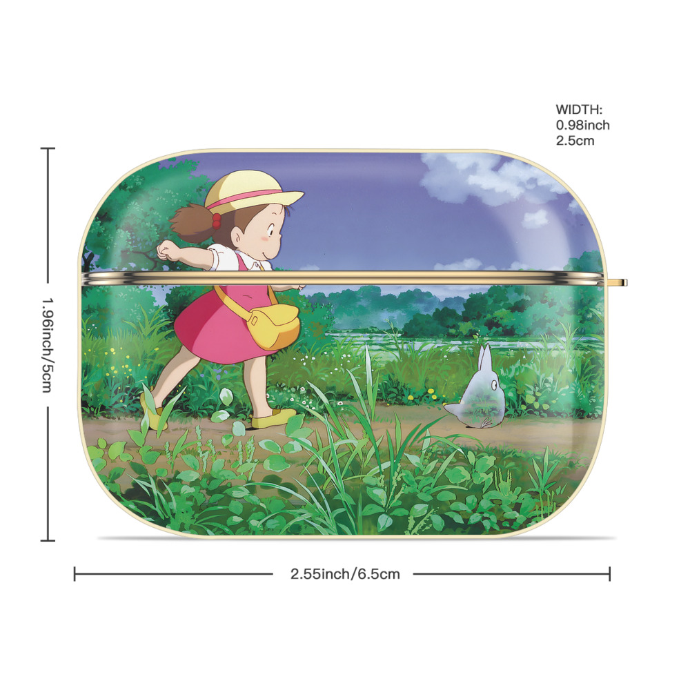 となりのトトロ 草壁メイ 草壁サツキ My Neighbor Totoro Satsuki Kusakabe Mei Kusakabe 【AirPods Pro用】ハードシェル保護ケース｜耐衝撃・防指紋・カラビナ付き商品仕様
