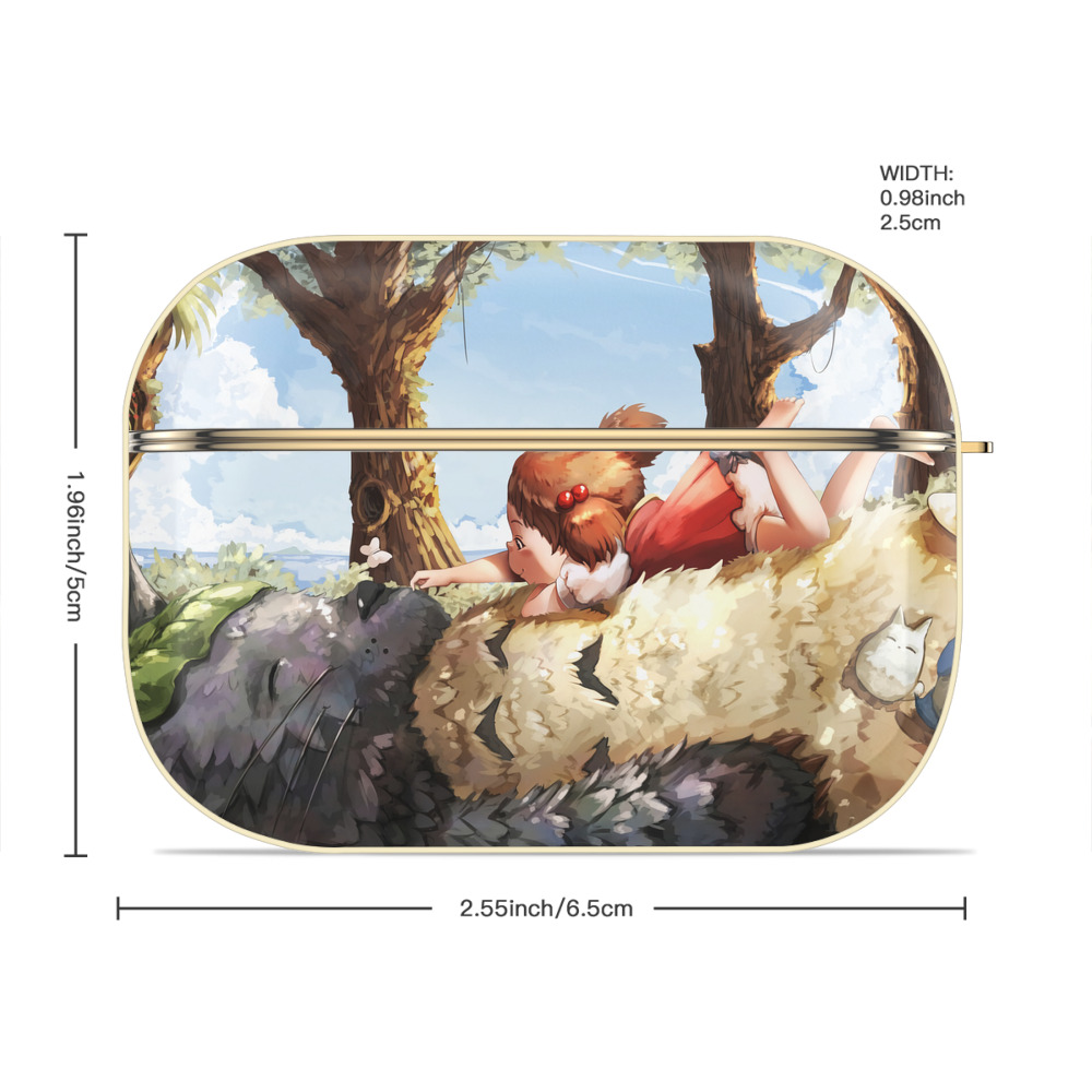 となりのトトロ 草壁メイ 草壁サツキ My Neighbor Totoro Satsuki Kusakabe Mei Kusakabe 【AirPods Pro用】ハードシェル保護ケース｜耐衝撃・防指紋・カラビナ付き商品仕様