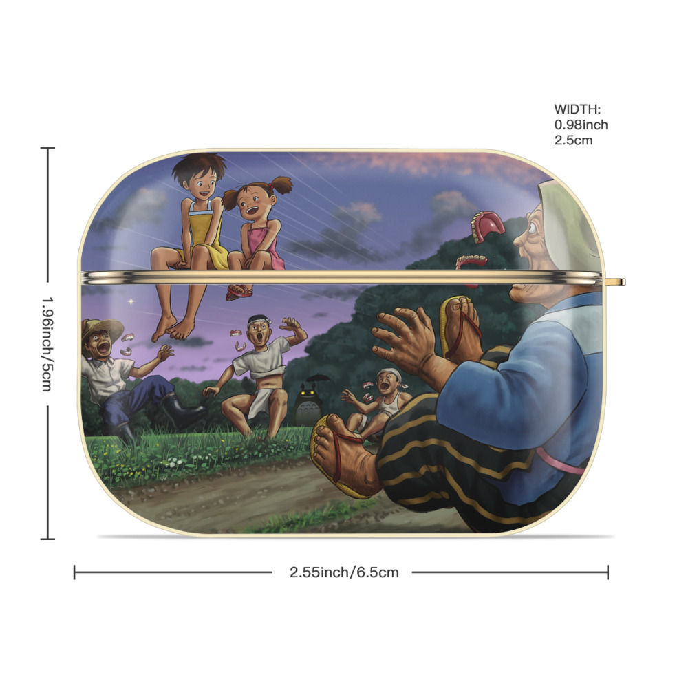 となりのトトロ 草壁メイ 草壁サツキ My Neighbor Totoro Satsuki Kusakabe Mei Kusakabe 【AirPods Pro用】ハードシェル保護ケース｜耐衝撃・防指紋・カラビナ付き商品仕様