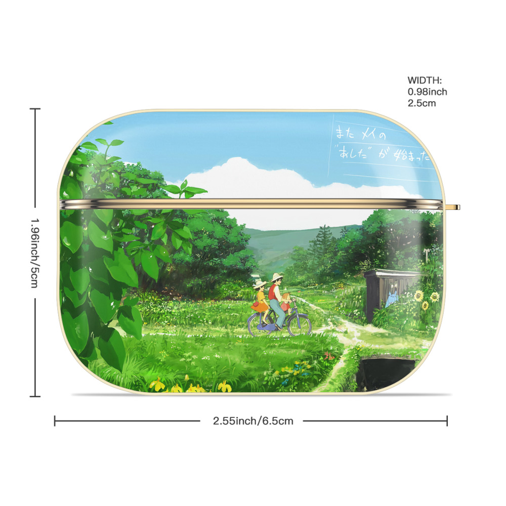 となりのトトロ 草壁メイ 草壁サツキ My Neighbor Totoro Satsuki Kusakabe Mei Kusakabe 【AirPods Pro用】ハードシェル保護ケース｜耐衝撃・防指紋・カラビナ付き商品仕様