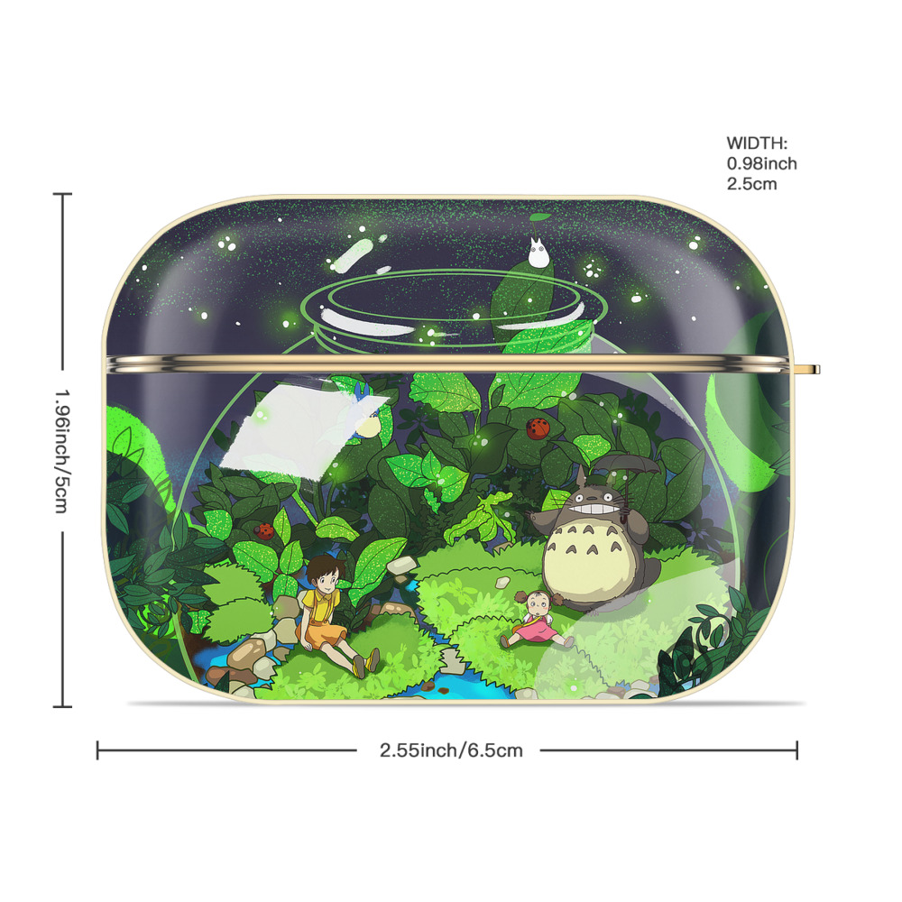 となりのトトロ 草壁メイ 草壁サツキ My Neighbor Totoro Satsuki Kusakabe Mei Kusakabe 【AirPods Pro用】ハードシェル保護ケース｜耐衝撃・防指紋・カラビナ付き商品仕様