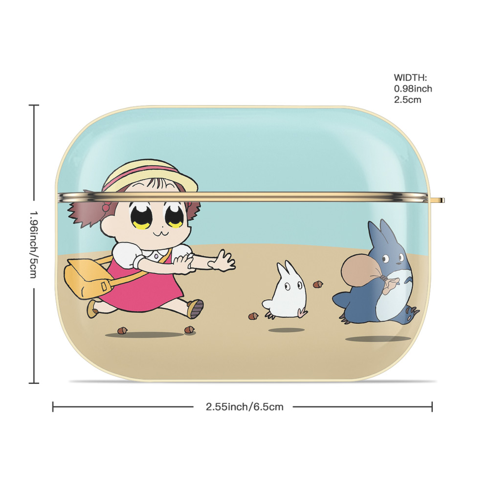 となりのトトロ 草壁メイ 草壁サツキ My Neighbor Totoro Satsuki Kusakabe Mei Kusakabe 【AirPods Pro用】ハードシェル保護ケース｜耐衝撃・防指紋・カラビナ付き商品仕様