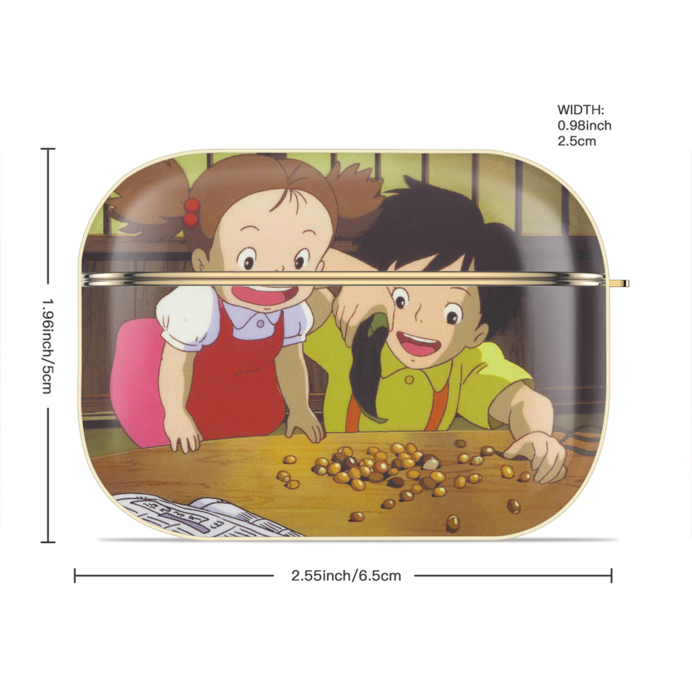となりのトトロ 草壁メイ 草壁サツキ My Neighbor Totoro Satsuki Kusakabe Mei Kusakabe 【AirPods Pro用】ハードシェル保護ケース｜耐衝撃・防指紋・カラビナ付き商品仕様