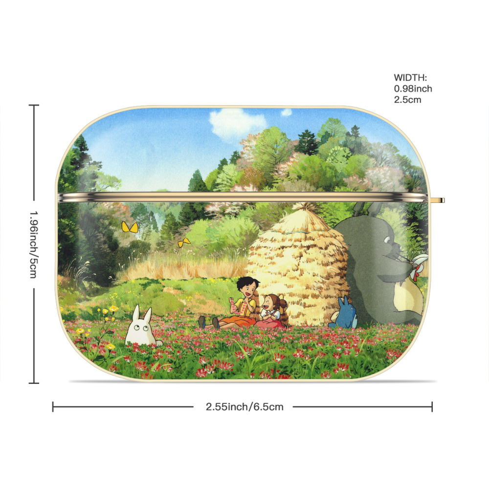 となりのトトロ 草壁メイ 草壁サツキ My Neighbor Totoro Satsuki Kusakabe Mei Kusakabe 【AirPods Pro用】ハードシェル保護ケース｜耐衝撃・防指紋・カラビナ付き商品仕様