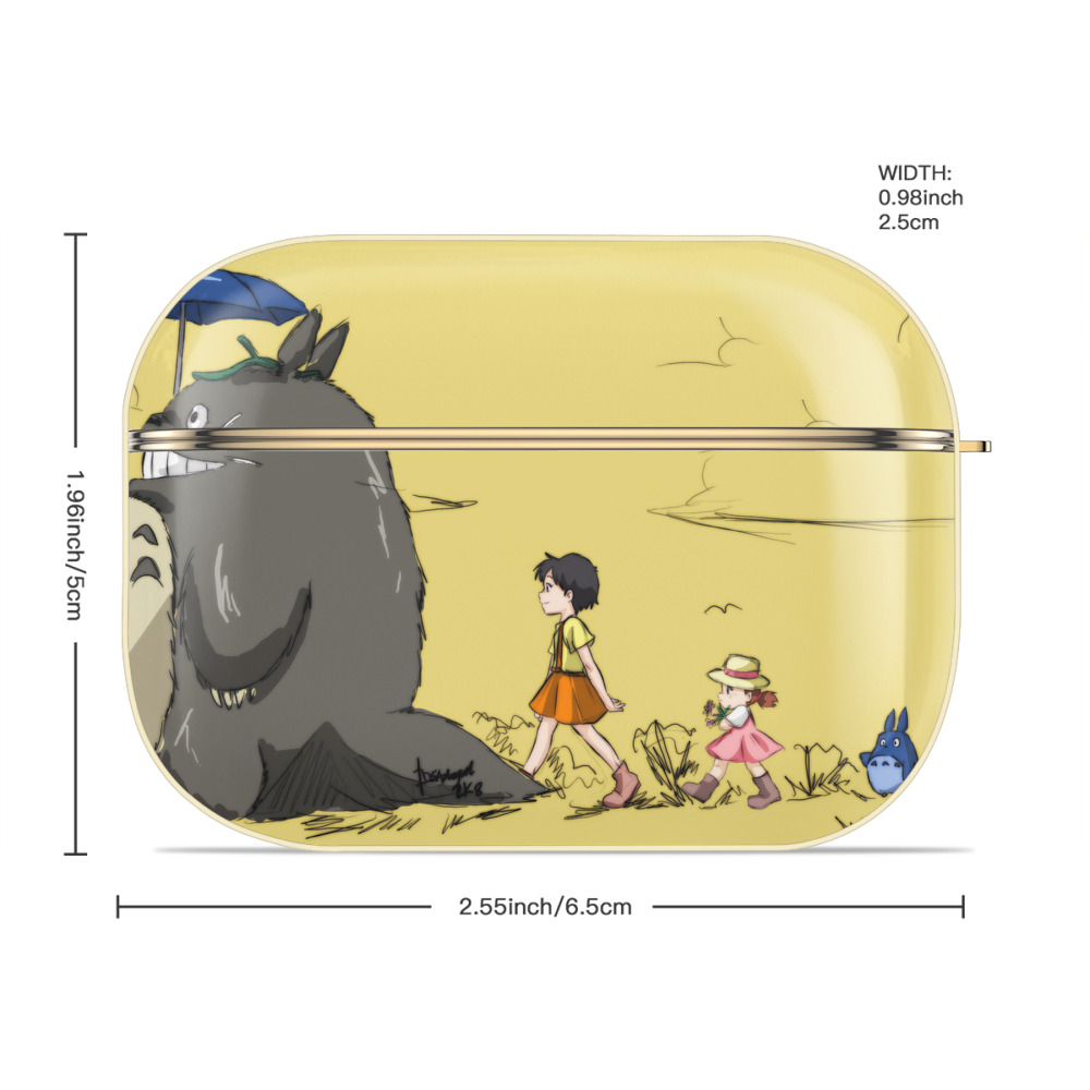 となりのトトロ 草壁メイ 草壁サツキ My Neighbor Totoro Satsuki Kusakabe Mei Kusakabe 【AirPods Pro用】ハードシェル保護ケース｜耐衝撃・防指紋・カラビナ付き商品仕様