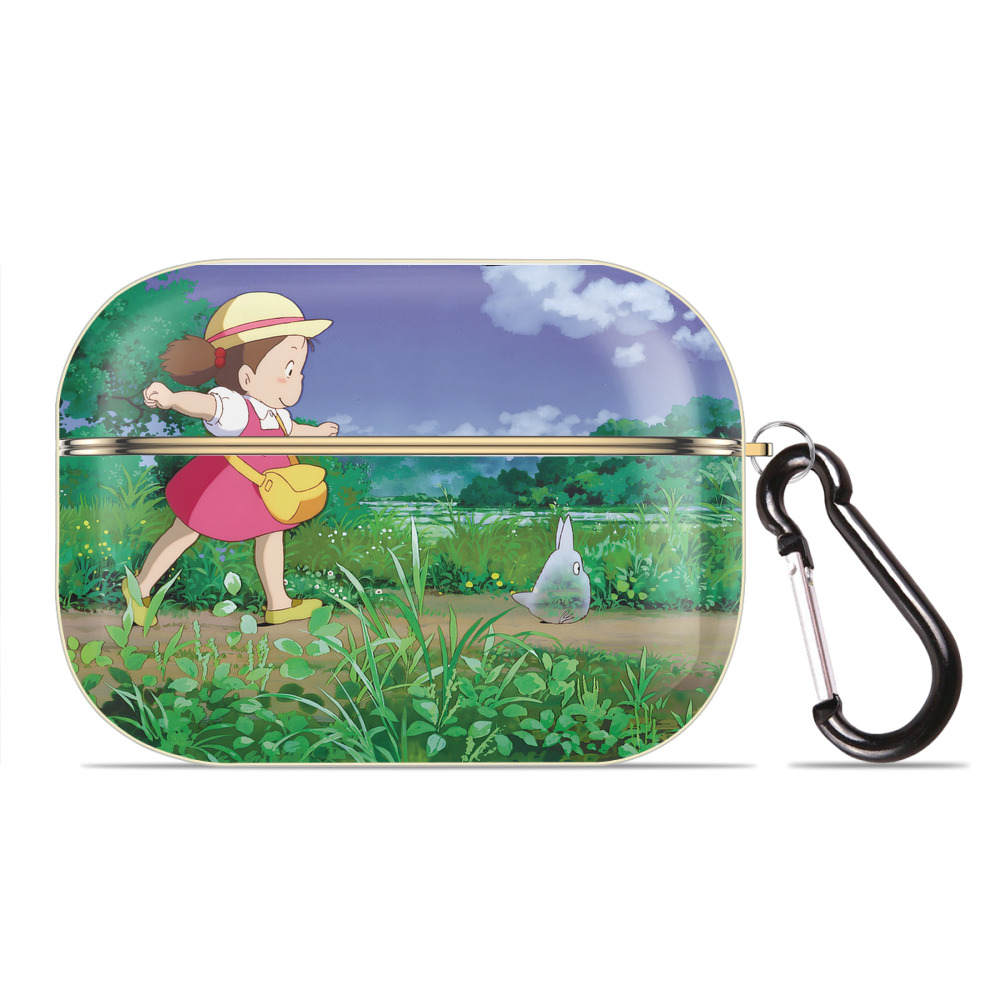 となりのトトロ 草壁メイ 草壁サツキ My Neighbor Totoro Satsuki Kusakabe Mei Kusakabe 【AirPods Pro用】ハードシェル保護ケース｜耐衝撃・防指紋・カラビナ付き商品仕様