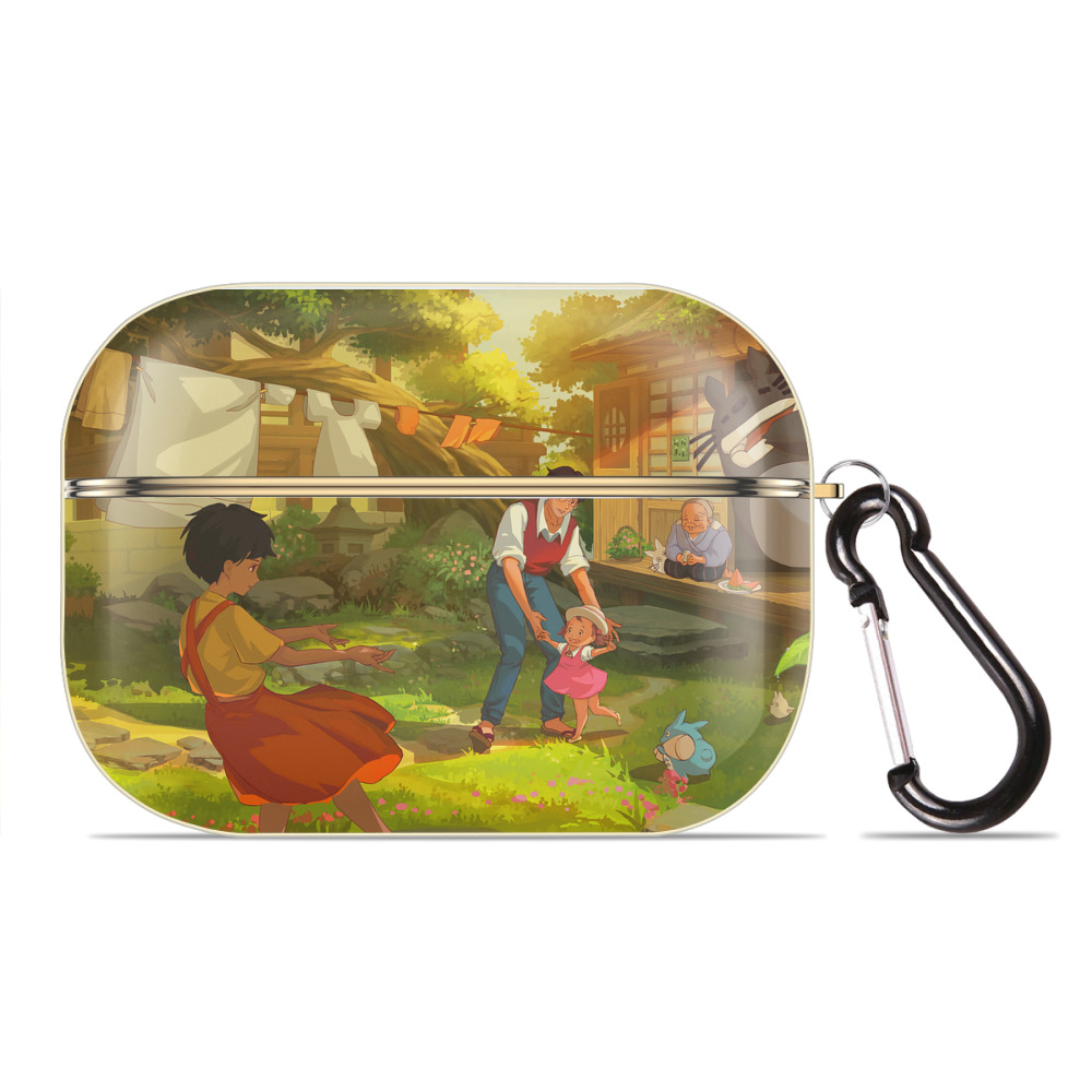 となりのトトロ 草壁メイ 草壁サツキ My Neighbor Totoro Satsuki Kusakabe Mei Kusakabe 【AirPods Pro用】ハードシェル保護ケース｜耐衝撃・防指紋・カラビナ付き商品仕様