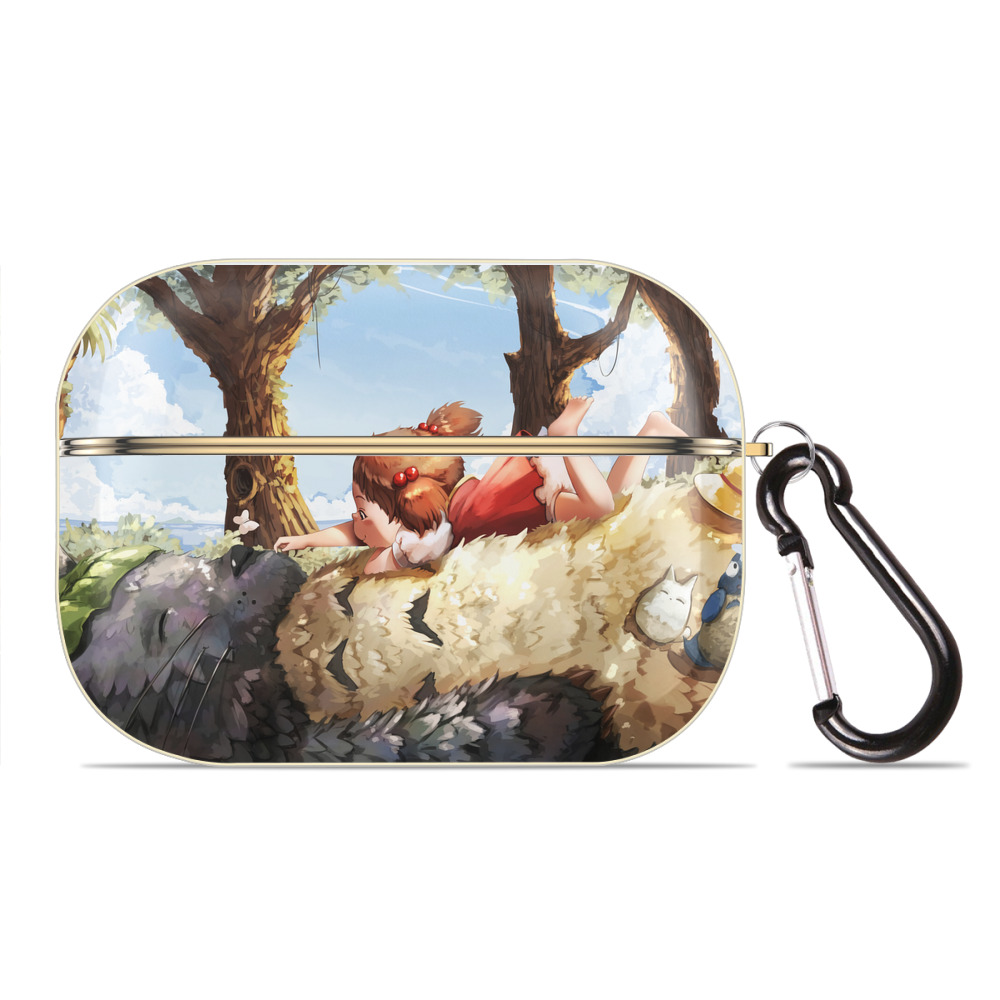 となりのトトロ 草壁メイ 草壁サツキ My Neighbor Totoro Satsuki Kusakabe Mei Kusakabe 【AirPods Pro用】ハードシェル保護ケース｜耐衝撃・防指紋・カラビナ付き商品仕様