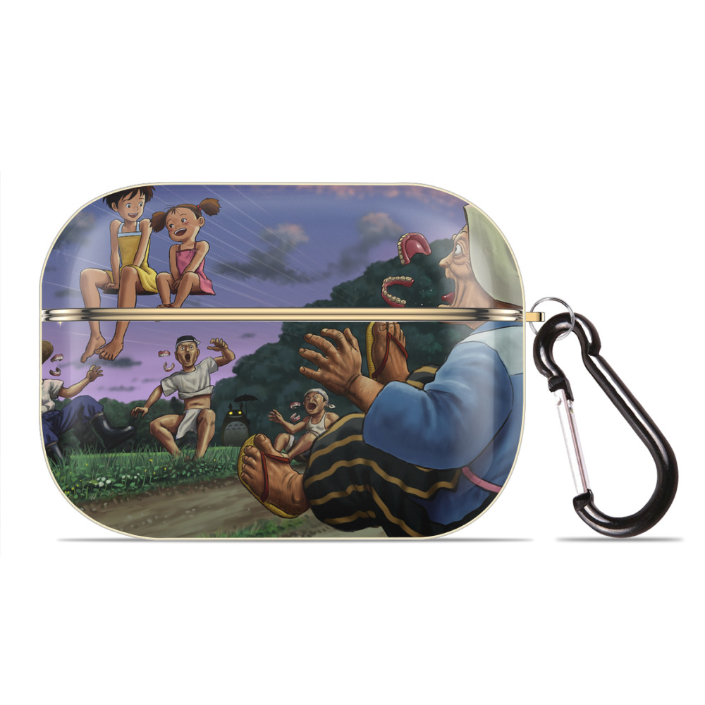 となりのトトロ 草壁メイ 草壁サツキ My Neighbor Totoro Satsuki Kusakabe Mei Kusakabe 【AirPods Pro用】ハードシェル保護ケース｜耐衝撃・防指紋・カラビナ付き商品仕様