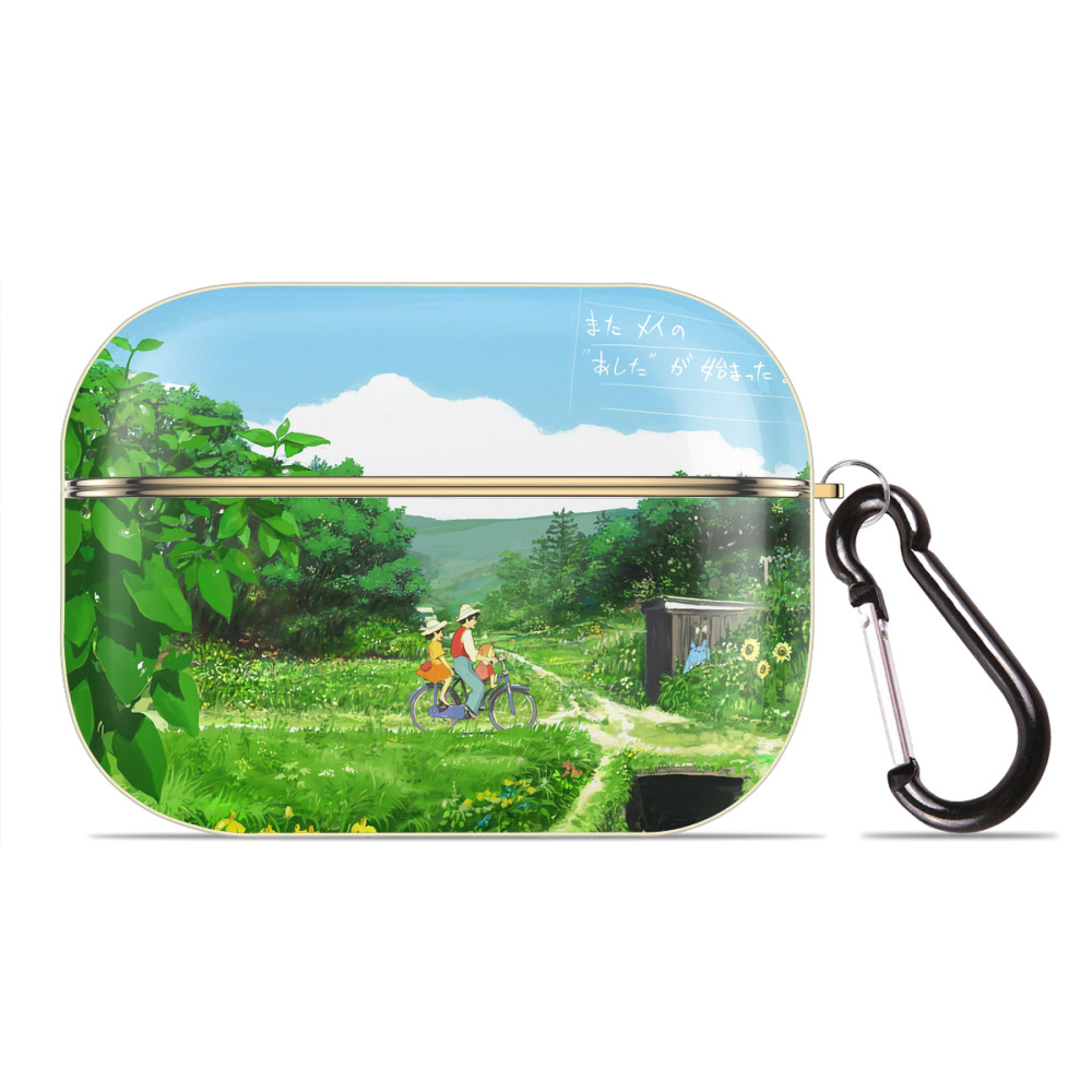 となりのトトロ 草壁メイ 草壁サツキ My Neighbor Totoro Satsuki Kusakabe Mei Kusakabe 【AirPods Pro用】ハードシェル保護ケース｜耐衝撃・防指紋・カラビナ付き商品仕様