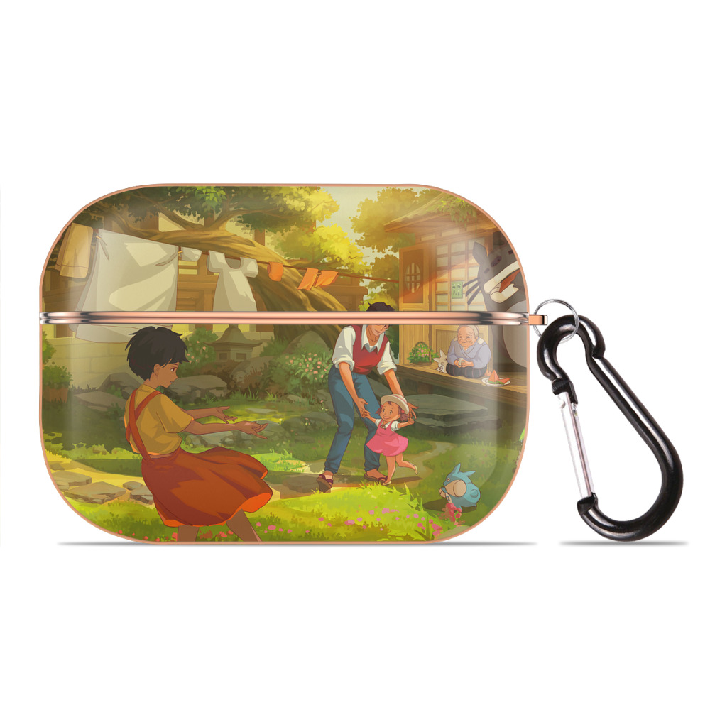となりのトトロ 草壁メイ 草壁サツキ My Neighbor Totoro Satsuki Kusakabe Mei Kusakabe 【AirPods Pro用】ハードシェル保護ケース｜耐衝撃・防指紋・カラビナ付き商品仕様