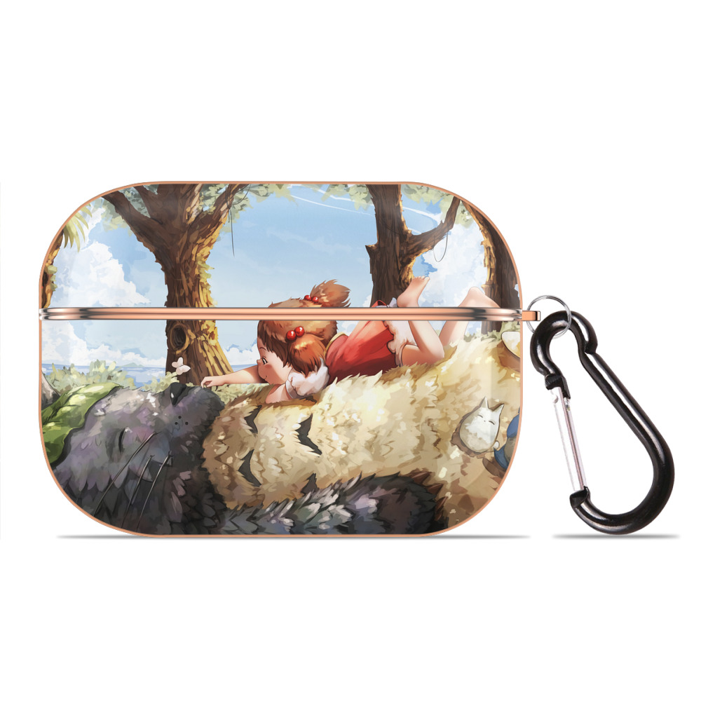 となりのトトロ 草壁メイ 草壁サツキ My Neighbor Totoro Satsuki Kusakabe Mei Kusakabe 【AirPods Pro用】ハードシェル保護ケース｜耐衝撃・防指紋・カラビナ付き商品仕様