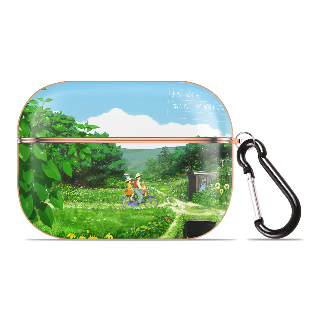 （画像用） となりのトトロ 草壁メイ 草壁サツキ My Neighbor Totoro Satsuki Kusakabe Mei Kusakabe 【AirPods Pro用】ハードシェル保護ケース｜耐衝撃・防指紋・カラビナ付き商品仕様