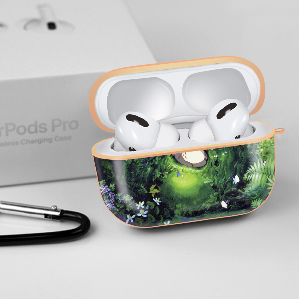 となりのトトロ 草壁メイ 草壁サツキ My Neighbor Totoro Satsuki Kusakabe Mei Kusakabe 【AirPods Pro用】ハードシェル保護ケース｜耐衝撃・防指紋・カラビナ付き商品仕様