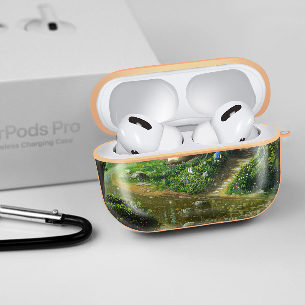 となりのトトロ 草壁メイ 草壁サツキ My Neighbor Totoro Satsuki Kusakabe Mei Kusakabe 【AirPods Pro用】ハードシェル保護ケース｜耐衝撃・防指紋・カラビナ付き商品仕様