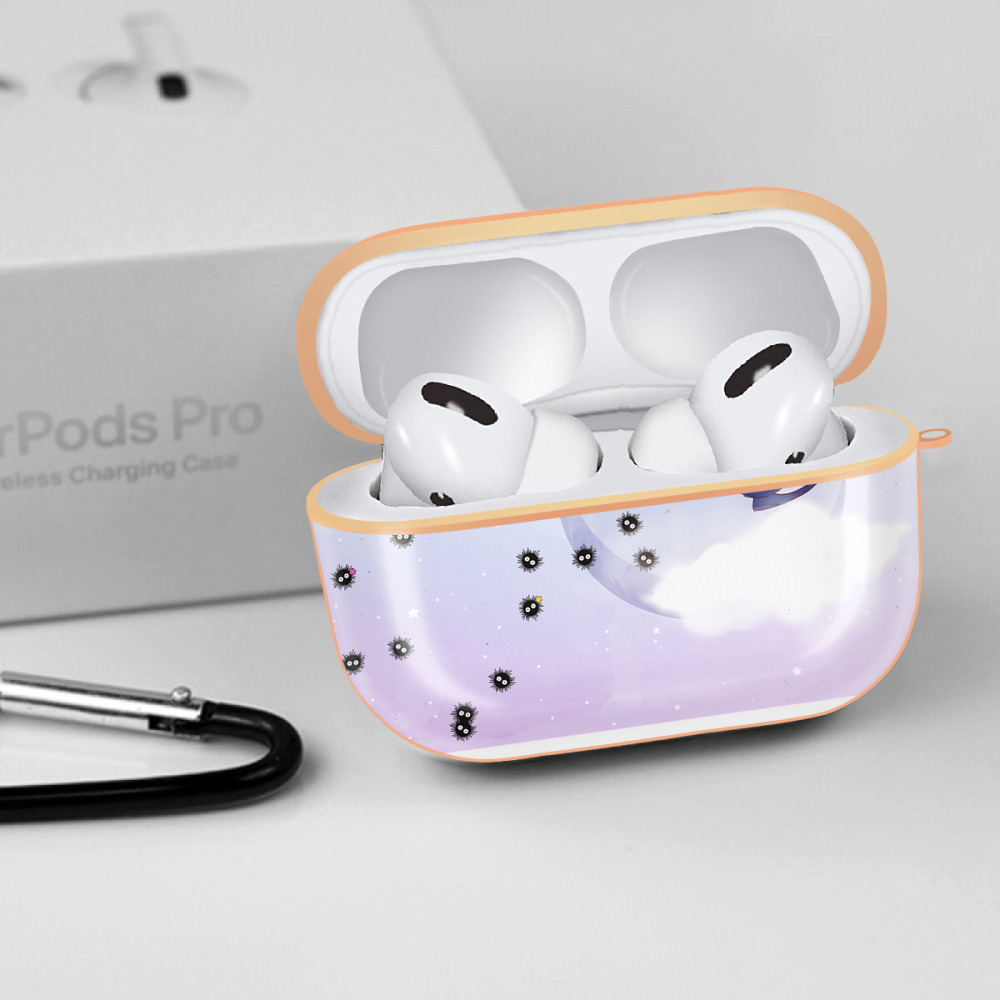 となりのトトロ 草壁メイ 草壁サツキ My Neighbor Totoro Satsuki Kusakabe Mei Kusakabe 【AirPods Pro用】ハードシェル保護ケース｜耐衝撃・防指紋・カラビナ付き商品仕様