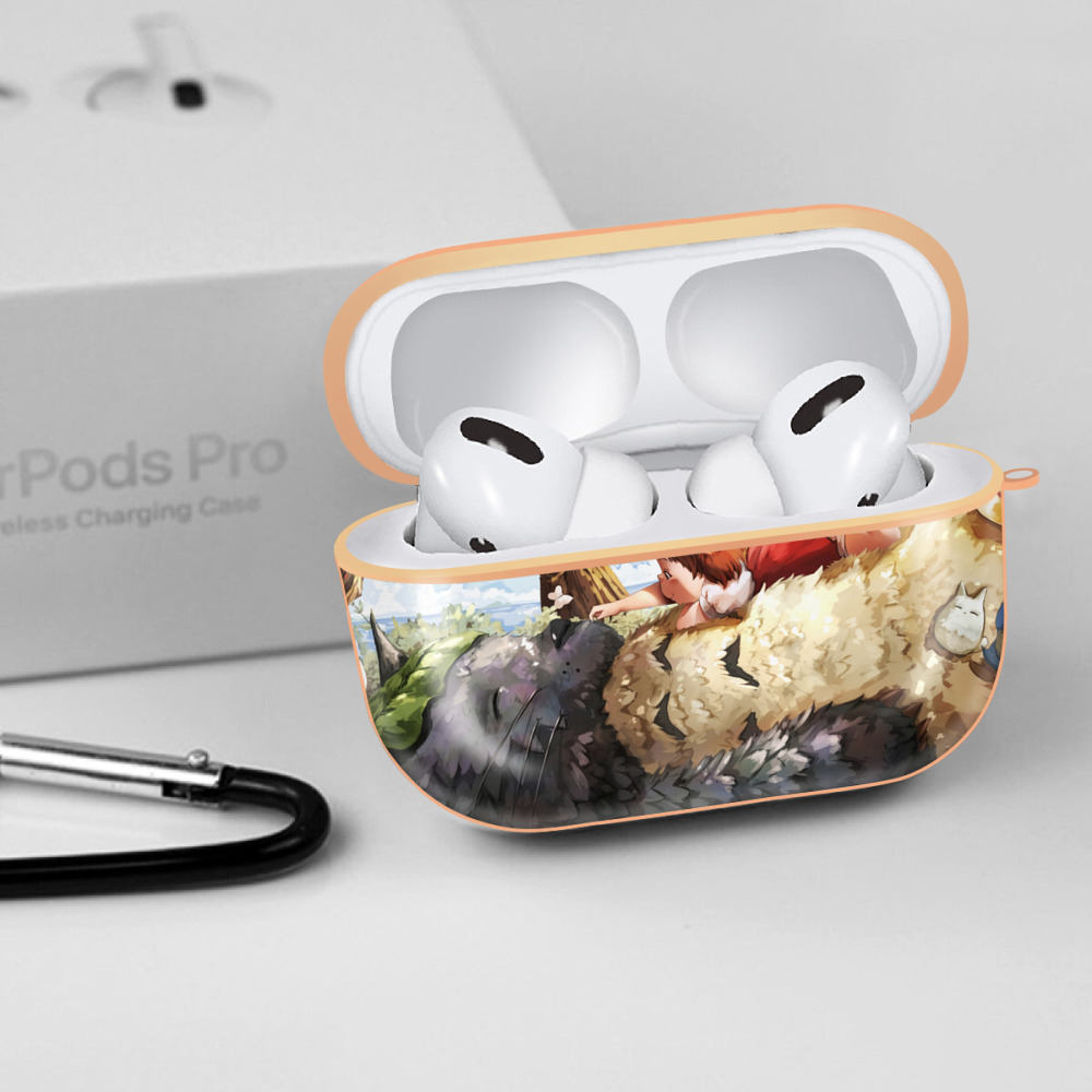 となりのトトロ 草壁メイ 草壁サツキ My Neighbor Totoro Satsuki Kusakabe Mei Kusakabe 【AirPods Pro用】ハードシェル保護ケース｜耐衝撃・防指紋・カラビナ付き商品仕様