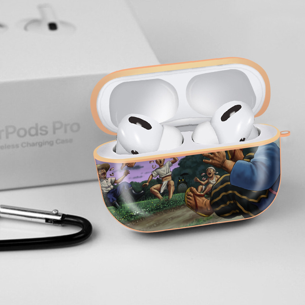 となりのトトロ 草壁メイ 草壁サツキ My Neighbor Totoro Satsuki Kusakabe Mei Kusakabe 【AirPods Pro用】ハードシェル保護ケース｜耐衝撃・防指紋・カラビナ付き商品仕様