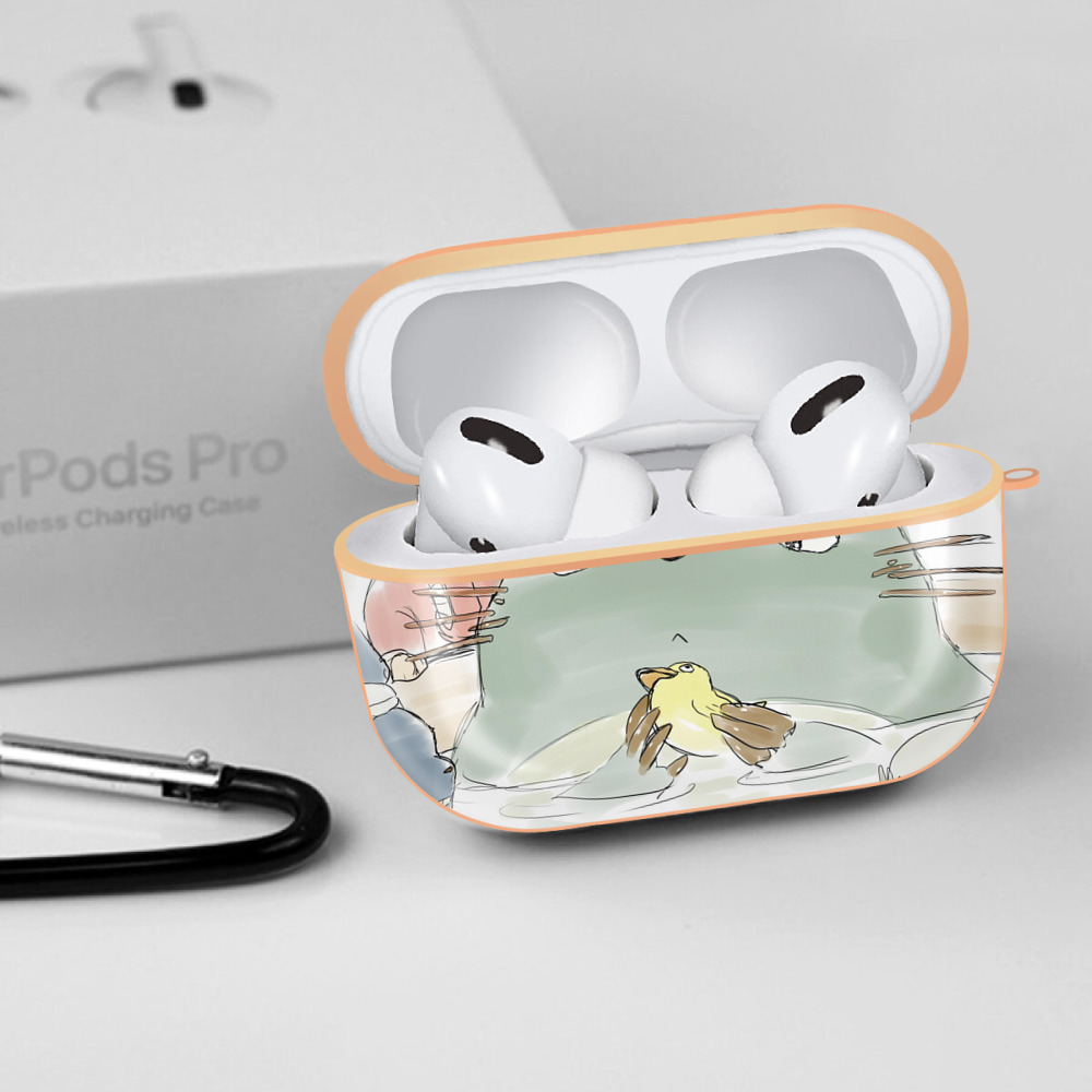 となりのトトロ 草壁メイ 草壁サツキ My Neighbor Totoro Satsuki Kusakabe Mei Kusakabe 【AirPods Pro用】ハードシェル保護ケース｜耐衝撃・防指紋・カラビナ付き商品仕様