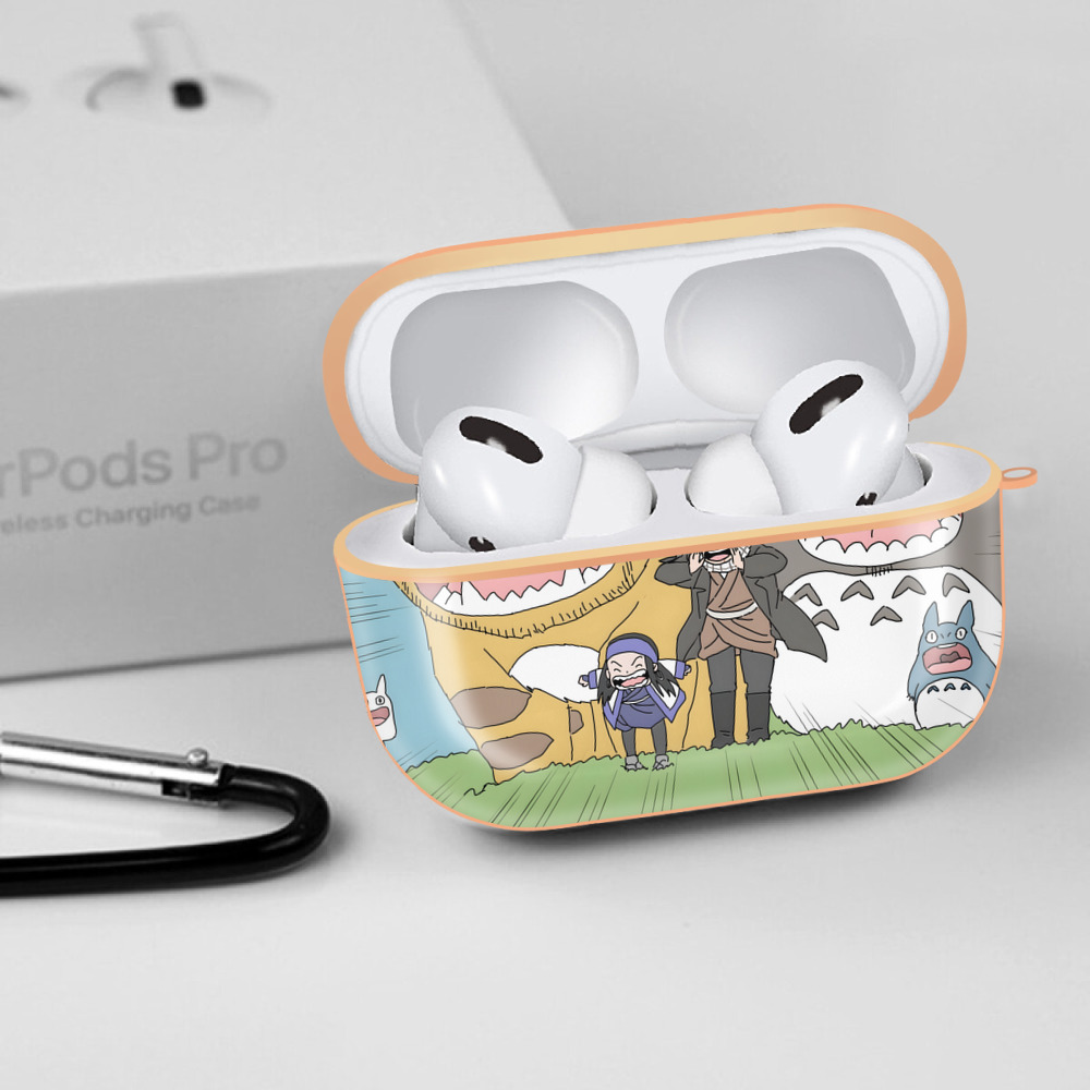 となりのトトロ 草壁メイ 草壁サツキ My Neighbor Totoro Satsuki Kusakabe Mei Kusakabe 【AirPods Pro用】ハードシェル保護ケース｜耐衝撃・防指紋・カラビナ付き商品仕様