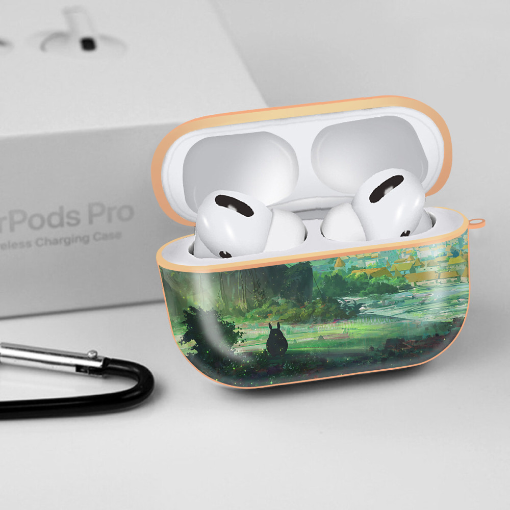 となりのトトロ 草壁メイ 草壁サツキ My Neighbor Totoro Satsuki Kusakabe Mei Kusakabe 【AirPods Pro用】ハードシェル保護ケース｜耐衝撃・防指紋・カラビナ付き商品仕様