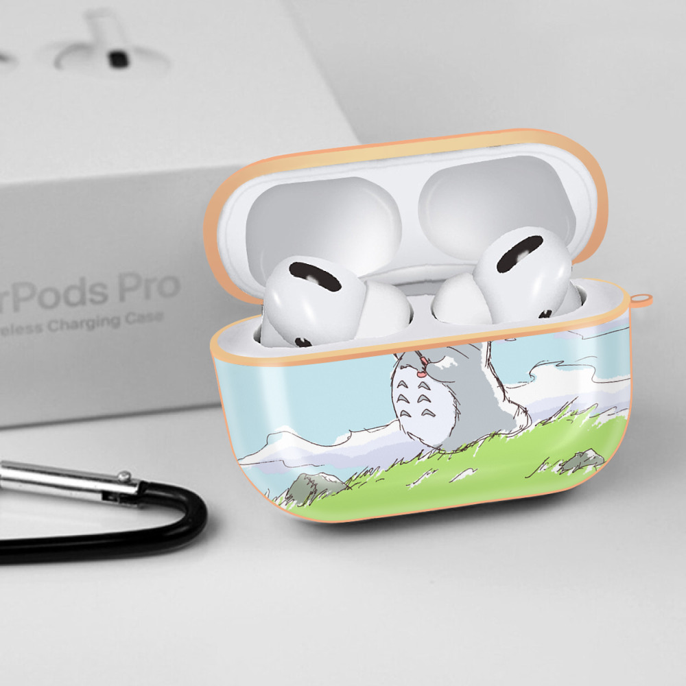 となりのトトロ 草壁メイ 草壁サツキ My Neighbor Totoro Satsuki Kusakabe Mei Kusakabe 【AirPods Pro用】ハードシェル保護ケース｜耐衝撃・防指紋・カラビナ付き商品仕様
