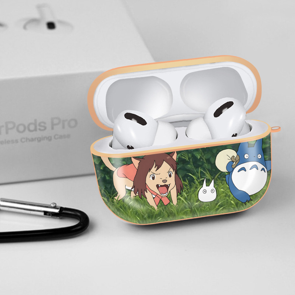 となりのトトロ 草壁メイ 草壁サツキ My Neighbor Totoro Satsuki Kusakabe Mei Kusakabe 【AirPods Pro用】ハードシェル保護ケース｜耐衝撃・防指紋・カラビナ付き商品仕様