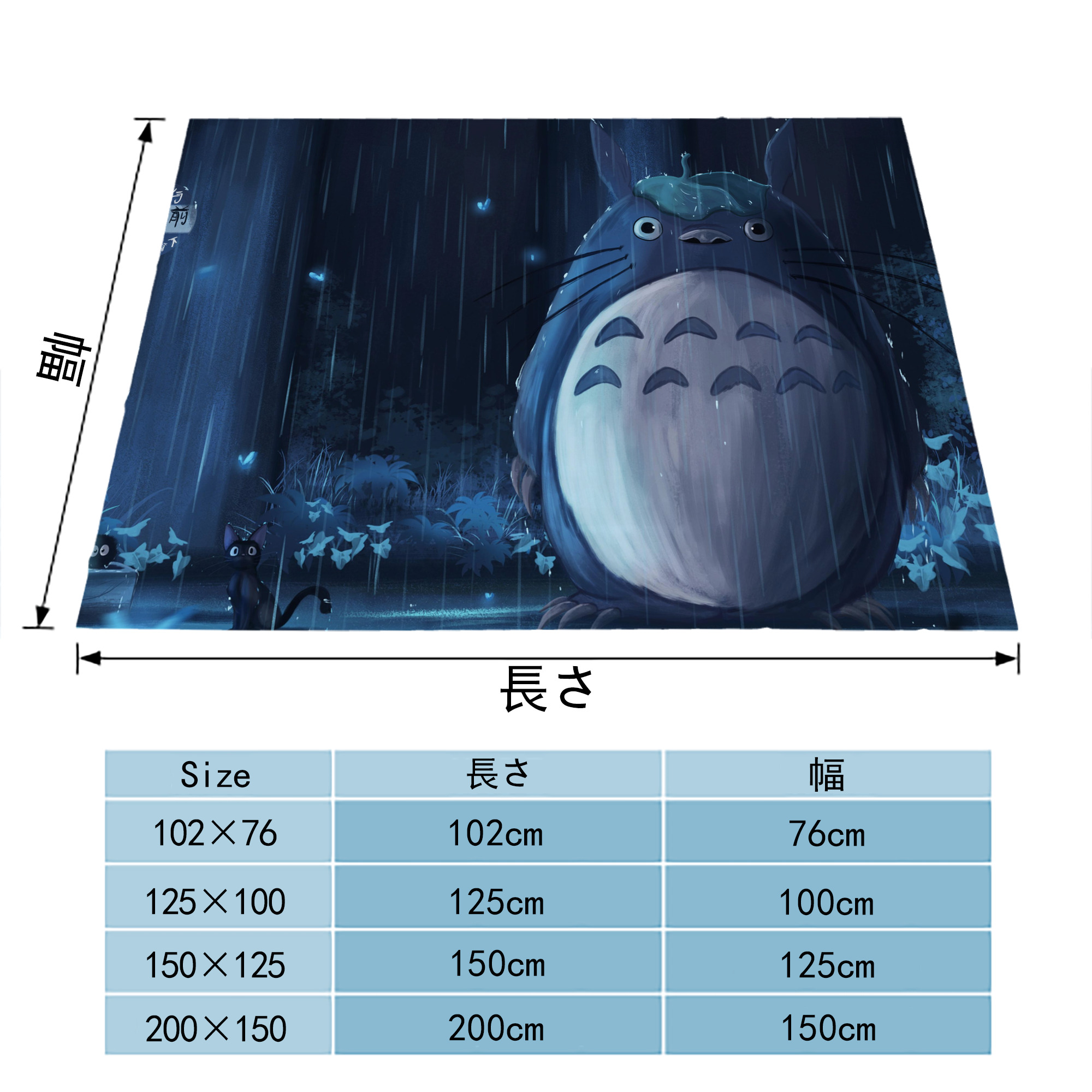となりのトトロ 草壁メイ 草壁サツキ My Neighbor Totoro Satsuki Kusakabe Mei Kusakabe フランネルブランケット・多サイズ対応（横型）