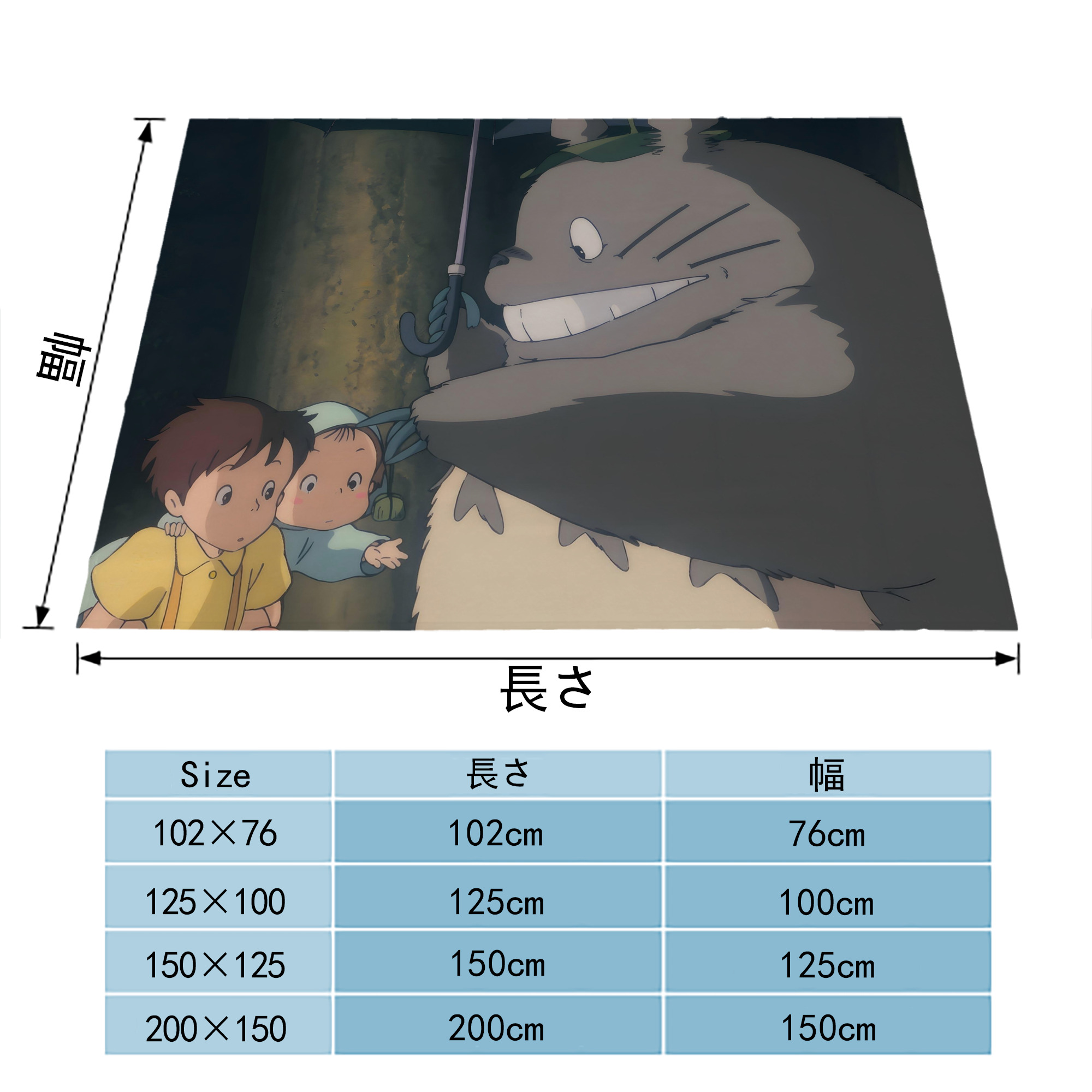 となりのトトロ 草壁メイ 草壁サツキ My Neighbor Totoro Satsuki Kusakabe Mei Kusakabe フランネルブランケット・多サイズ対応（横型）