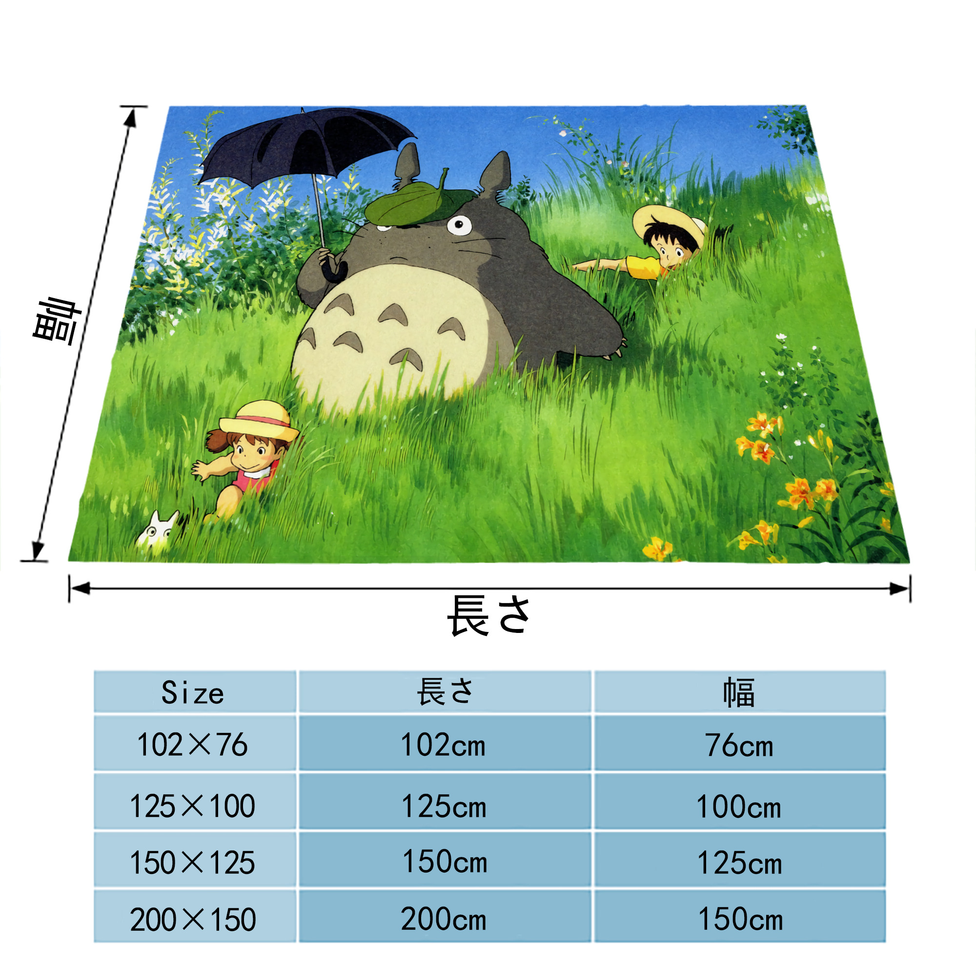 となりのトトロ 草壁メイ 草壁サツキ My Neighbor Totoro Satsuki Kusakabe Mei Kusakabe フランネルブランケット・多サイズ対応（横型）