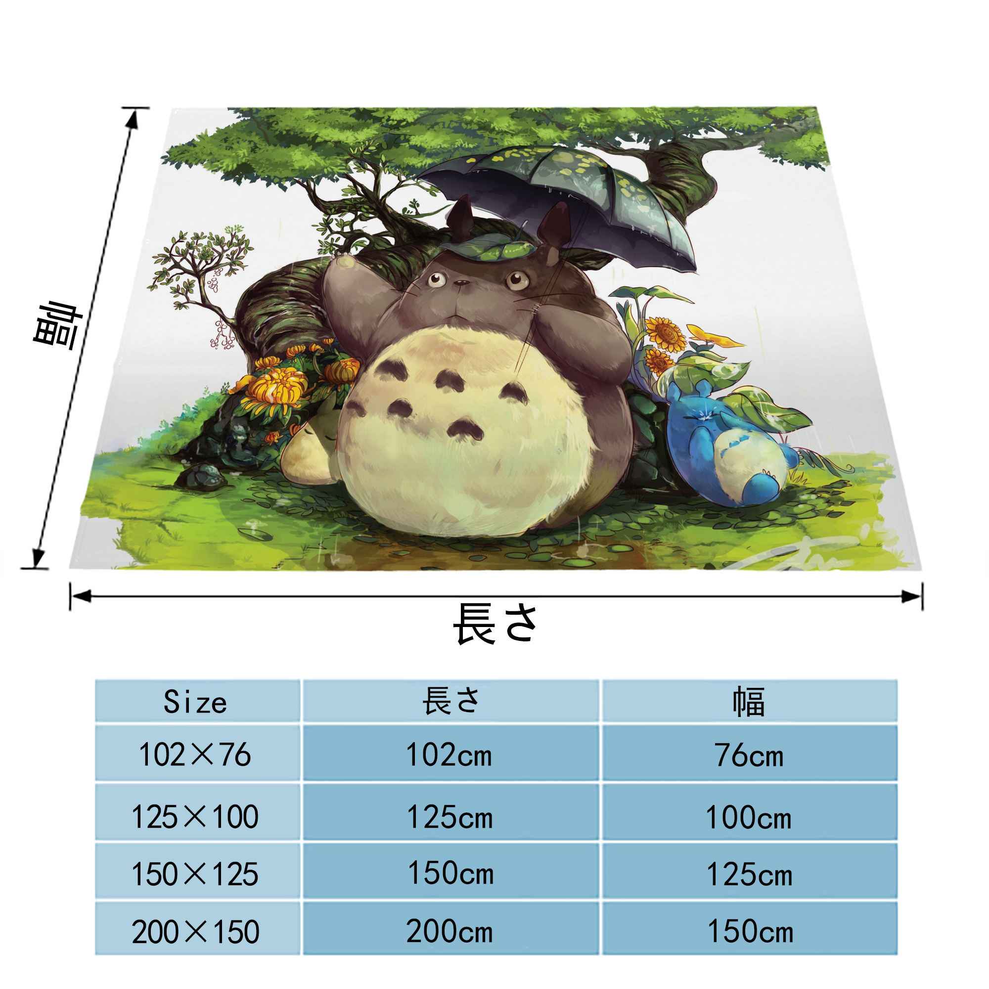 となりのトトロ 草壁メイ 草壁サツキ My Neighbor Totoro Satsuki Kusakabe Mei Kusakabe フランネルブランケット・多サイズ対応（横型）