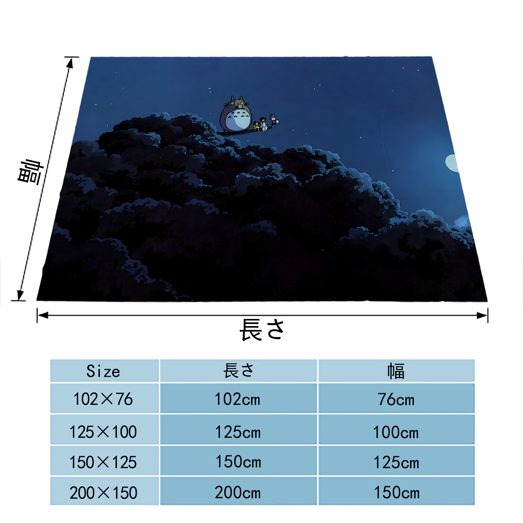 となりのトトロ 草壁メイ 草壁サツキ My Neighbor Totoro Satsuki Kusakabe Mei Kusakabe フランネルブランケット・多サイズ対応（横型）