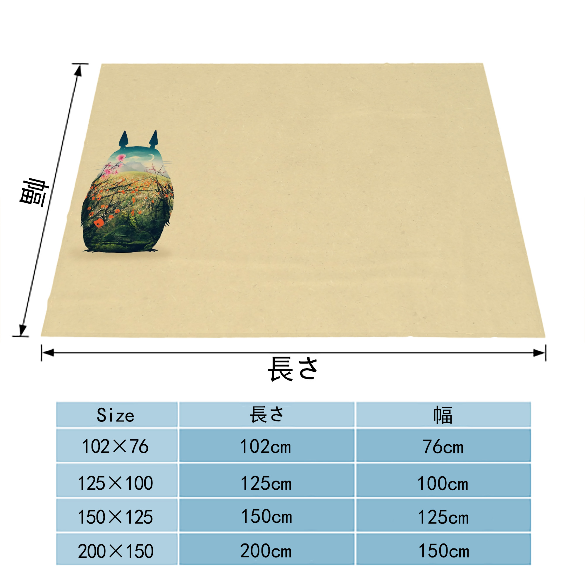 となりのトトロ 草壁メイ 草壁サツキ My Neighbor Totoro Satsuki Kusakabe Mei Kusakabe フランネルブランケット・多サイズ対応（横型）