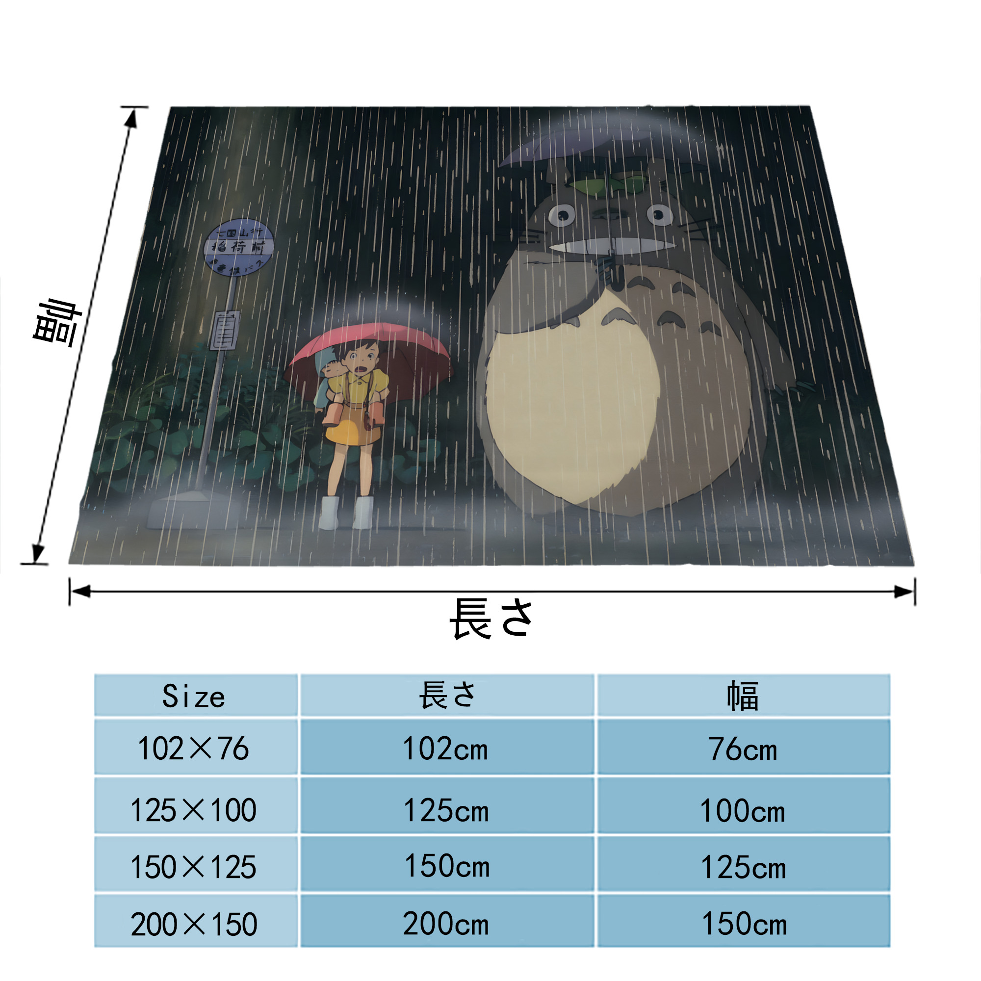 となりのトトロ 草壁メイ 草壁サツキ My Neighbor Totoro Satsuki Kusakabe Mei Kusakabe フランネルブランケット・多サイズ対応（横型）