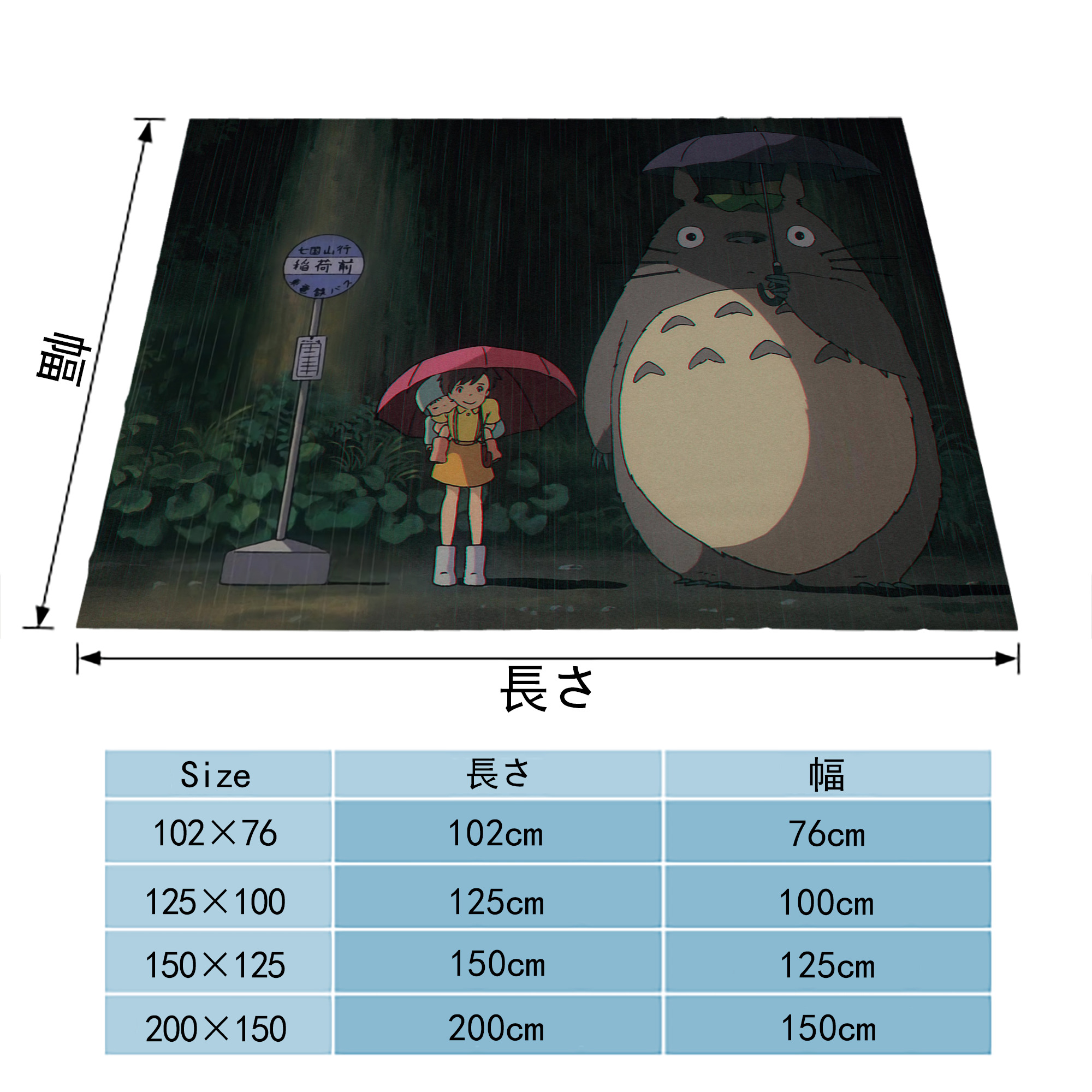 となりのトトロ 草壁メイ 草壁サツキ My Neighbor Totoro Satsuki Kusakabe Mei Kusakabe フランネルブランケット・多サイズ対応（横型）