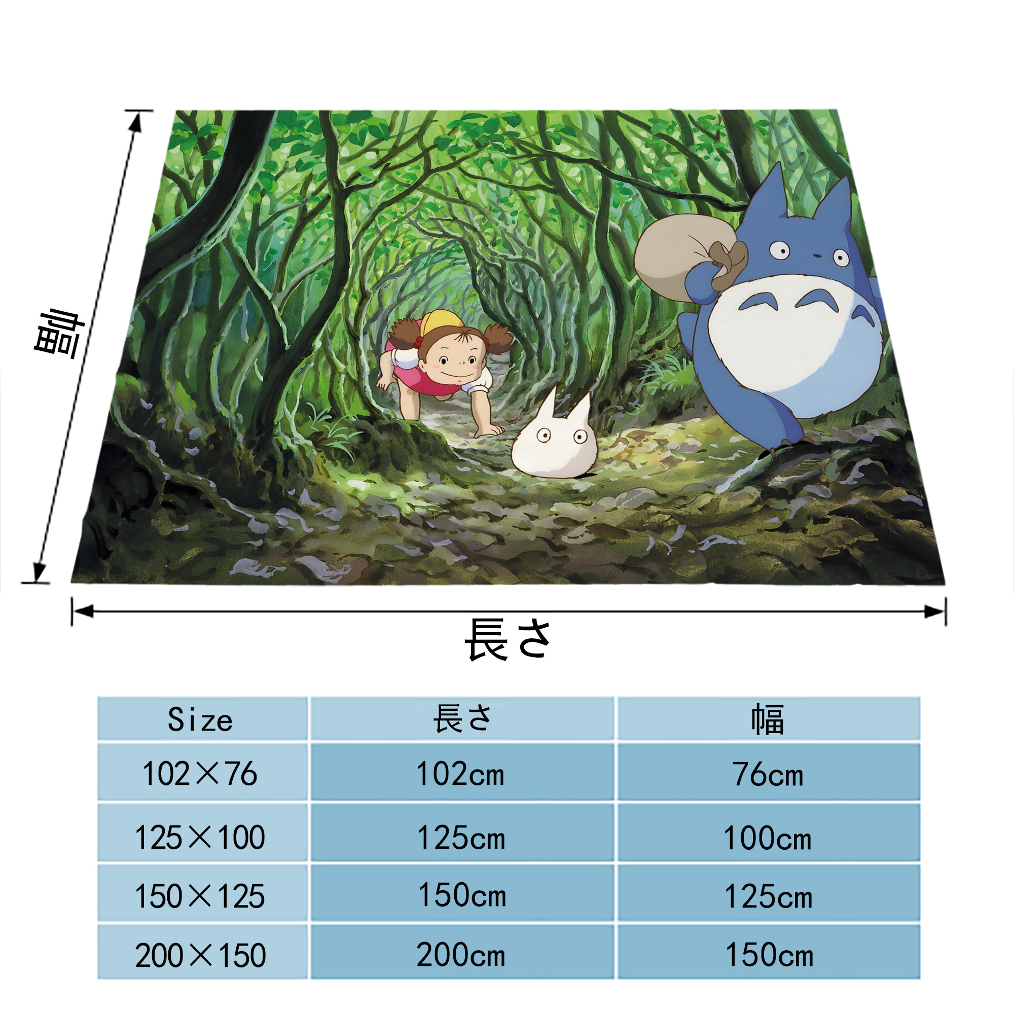 となりのトトロ 草壁メイ 草壁サツキ My Neighbor Totoro Satsuki Kusakabe Mei Kusakabe フランネルブランケット・多サイズ対応（横型）