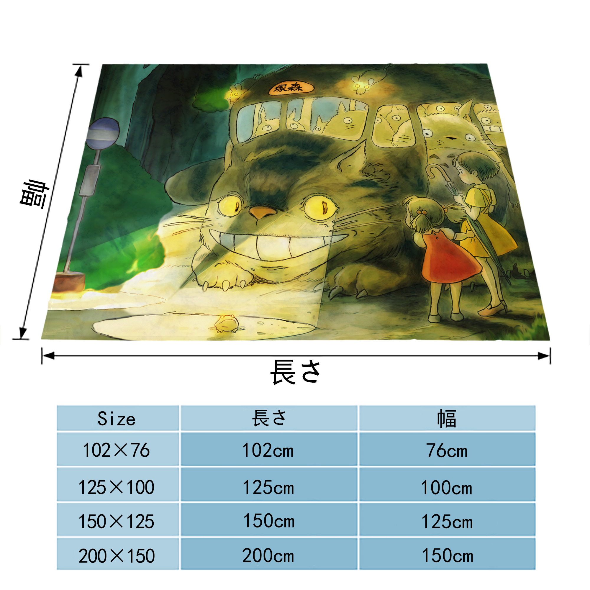 となりのトトロ 草壁メイ 草壁サツキ My Neighbor Totoro Satsuki Kusakabe Mei Kusakabe フランネルブランケット・多サイズ対応（横型）