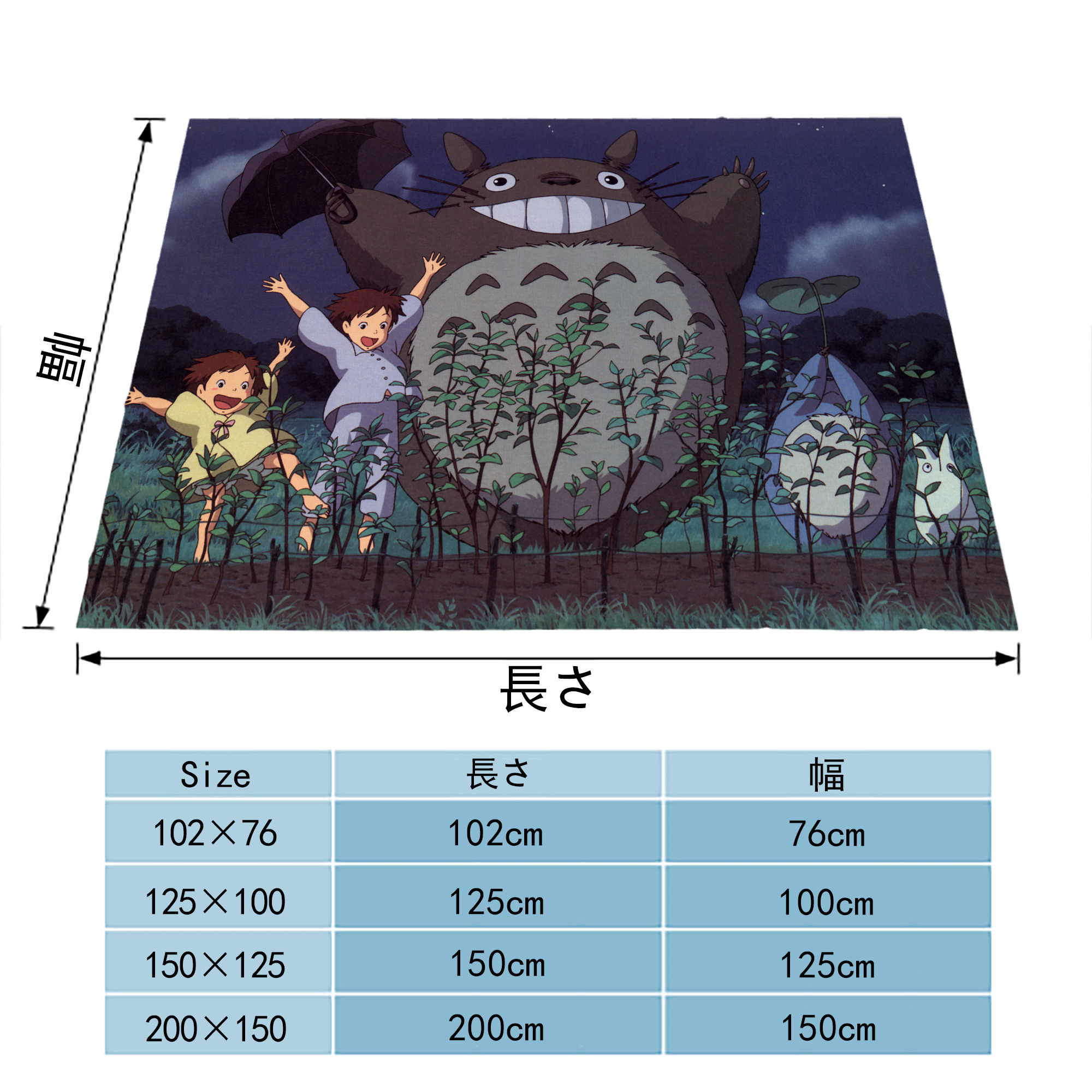 となりのトトロ 草壁メイ 草壁サツキ My Neighbor Totoro Satsuki Kusakabe Mei Kusakabe フランネルブランケット・多サイズ対応（横型）