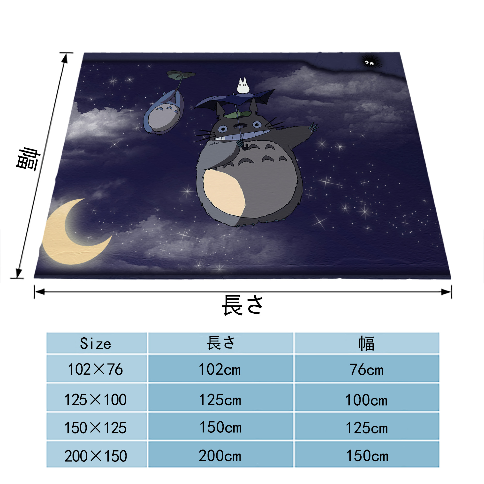 となりのトトロ 草壁メイ 草壁サツキ My Neighbor Totoro Satsuki Kusakabe Mei Kusakabe フランネルブランケット・多サイズ対応（横型）