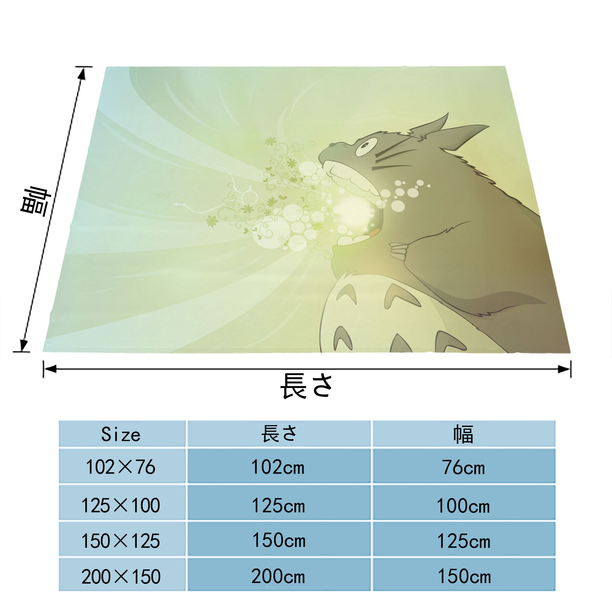 となりのトトロ 草壁メイ 草壁サツキ My Neighbor Totoro Satsuki Kusakabe Mei Kusakabe フランネルブランケット・多サイズ対応（横型）