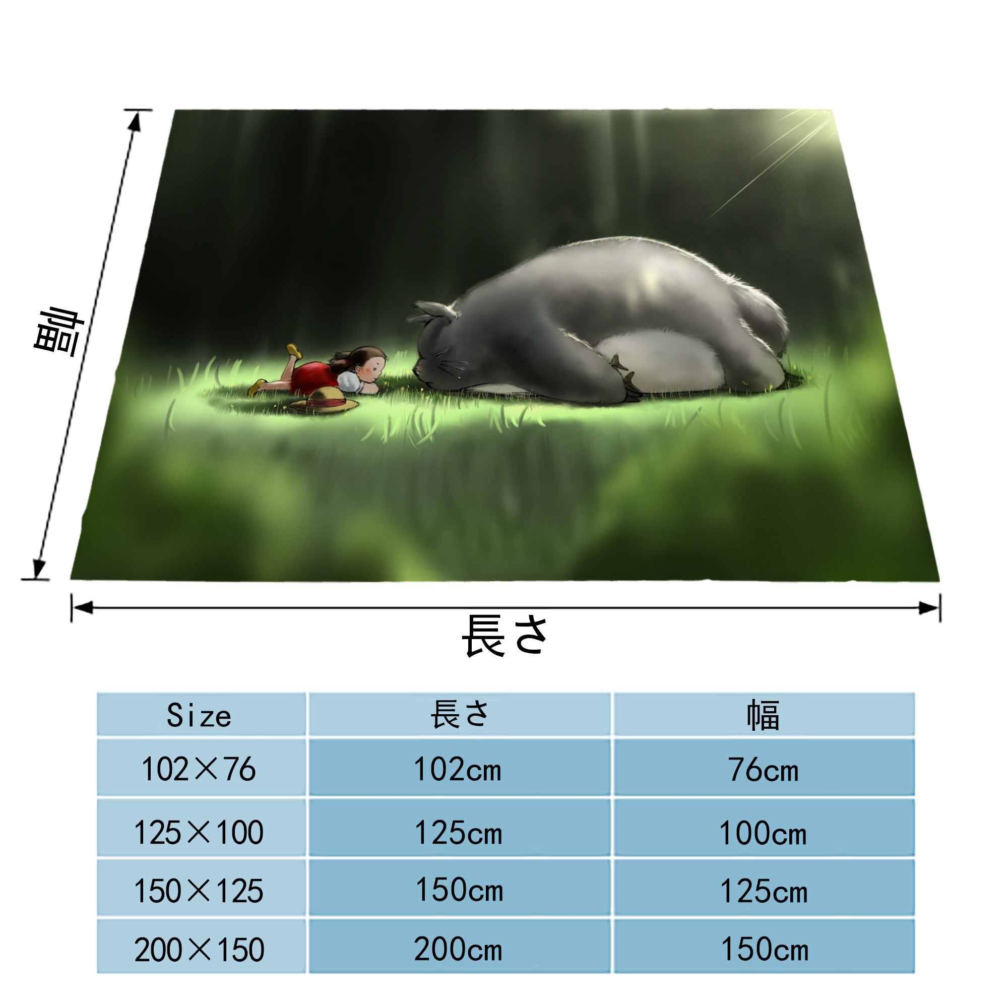 となりのトトロ 草壁メイ 草壁サツキ My Neighbor Totoro Satsuki Kusakabe Mei Kusakabe フランネルブランケット・多サイズ対応（横型）