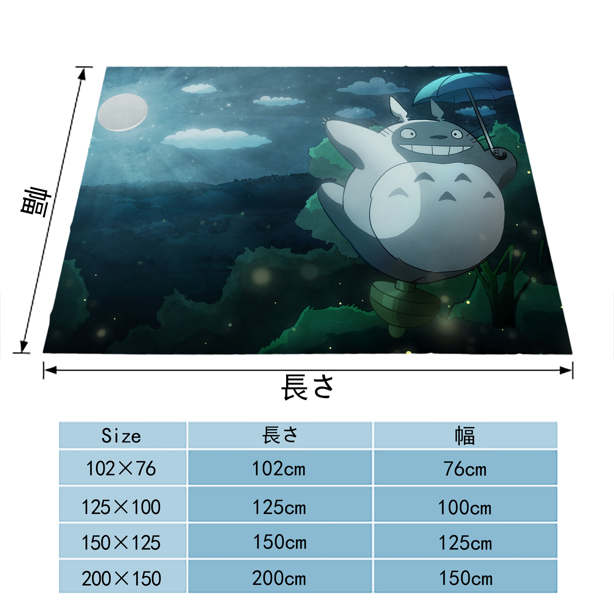 となりのトトロ 草壁メイ 草壁サツキ My Neighbor Totoro Satsuki Kusakabe Mei Kusakabe フランネルブランケット・多サイズ対応（横型）